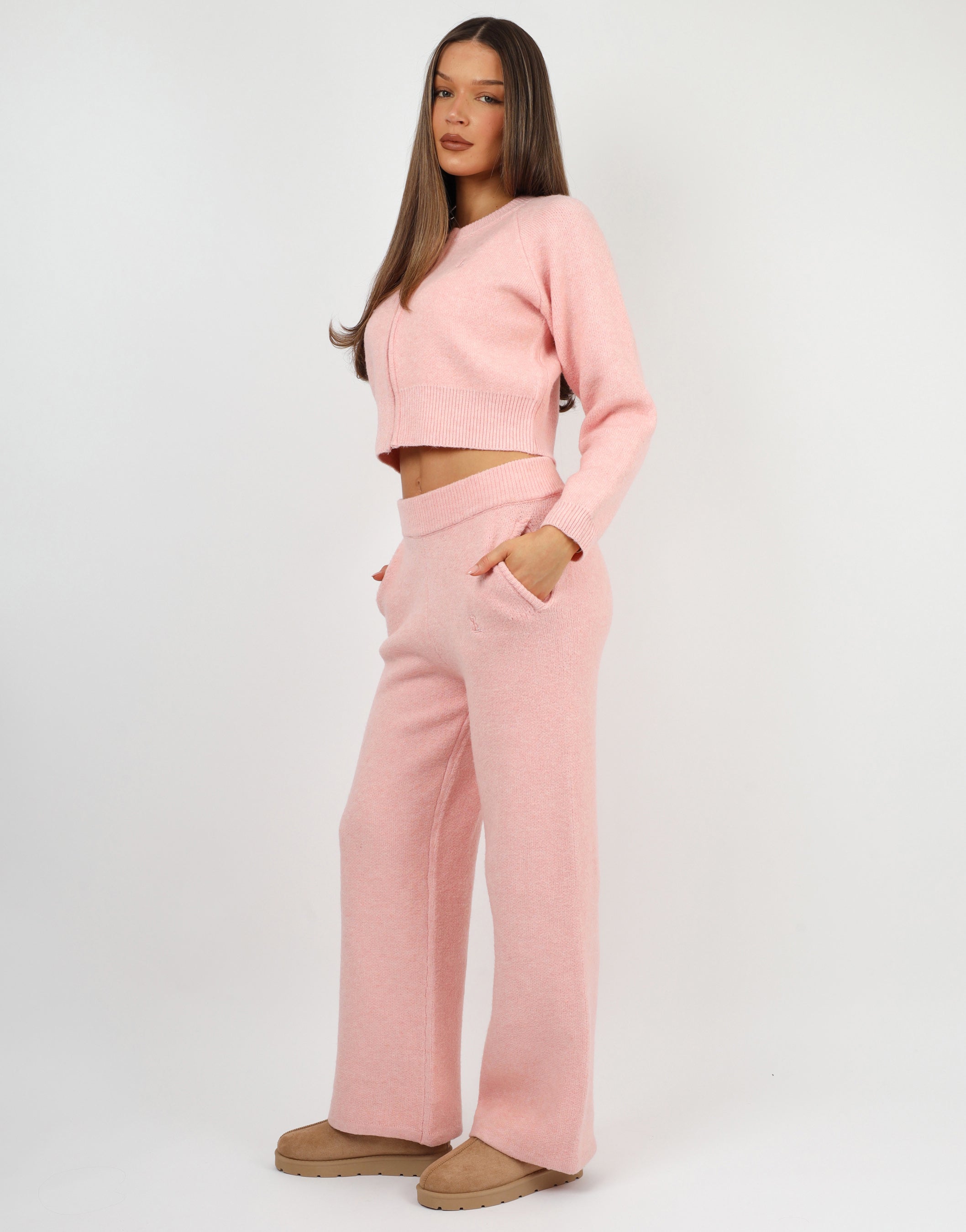Ayla Simmi Studios Bomber Knit Jacket In Pink