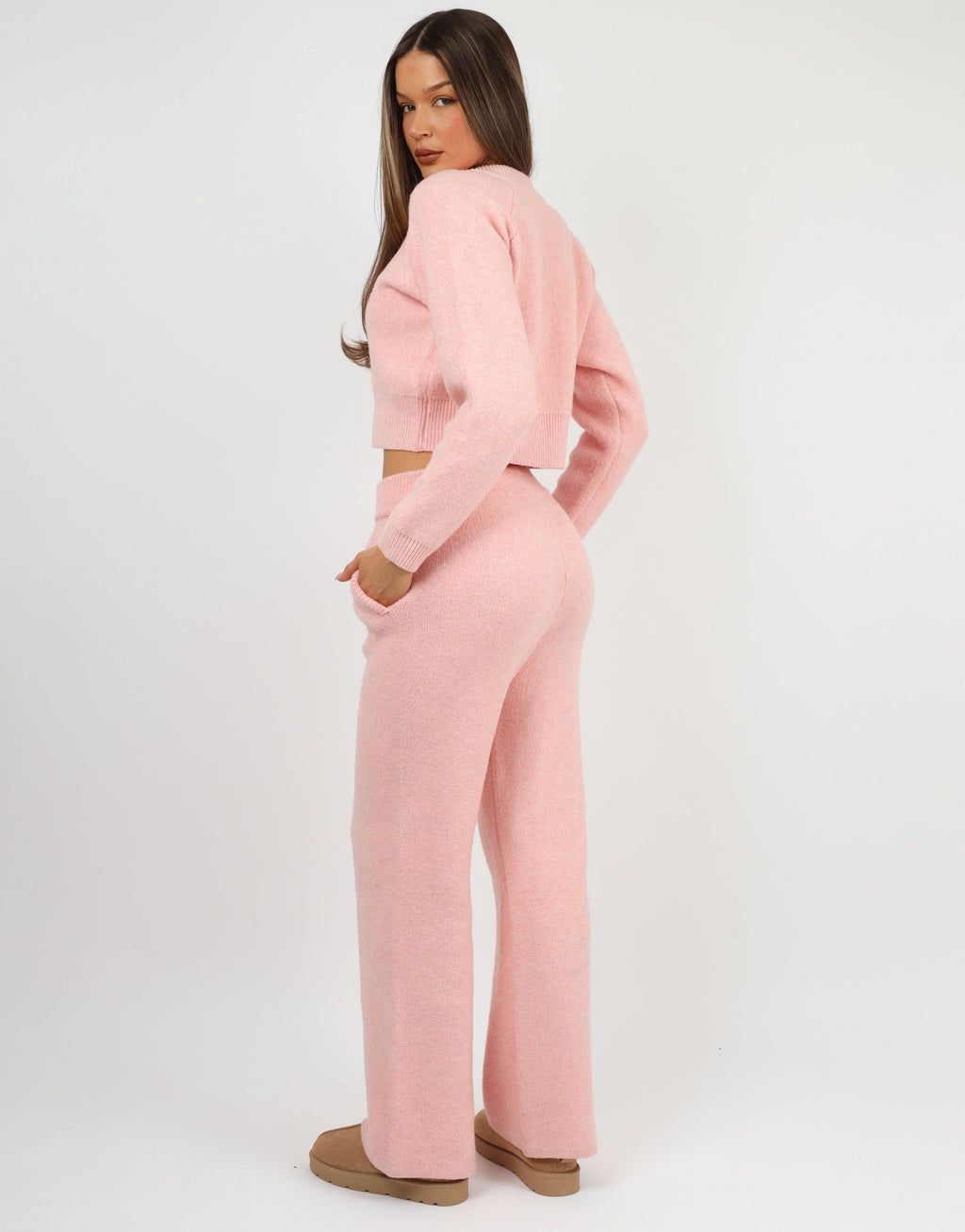 Ayla Simmi Studios Bomber Knit Jacket In Pink