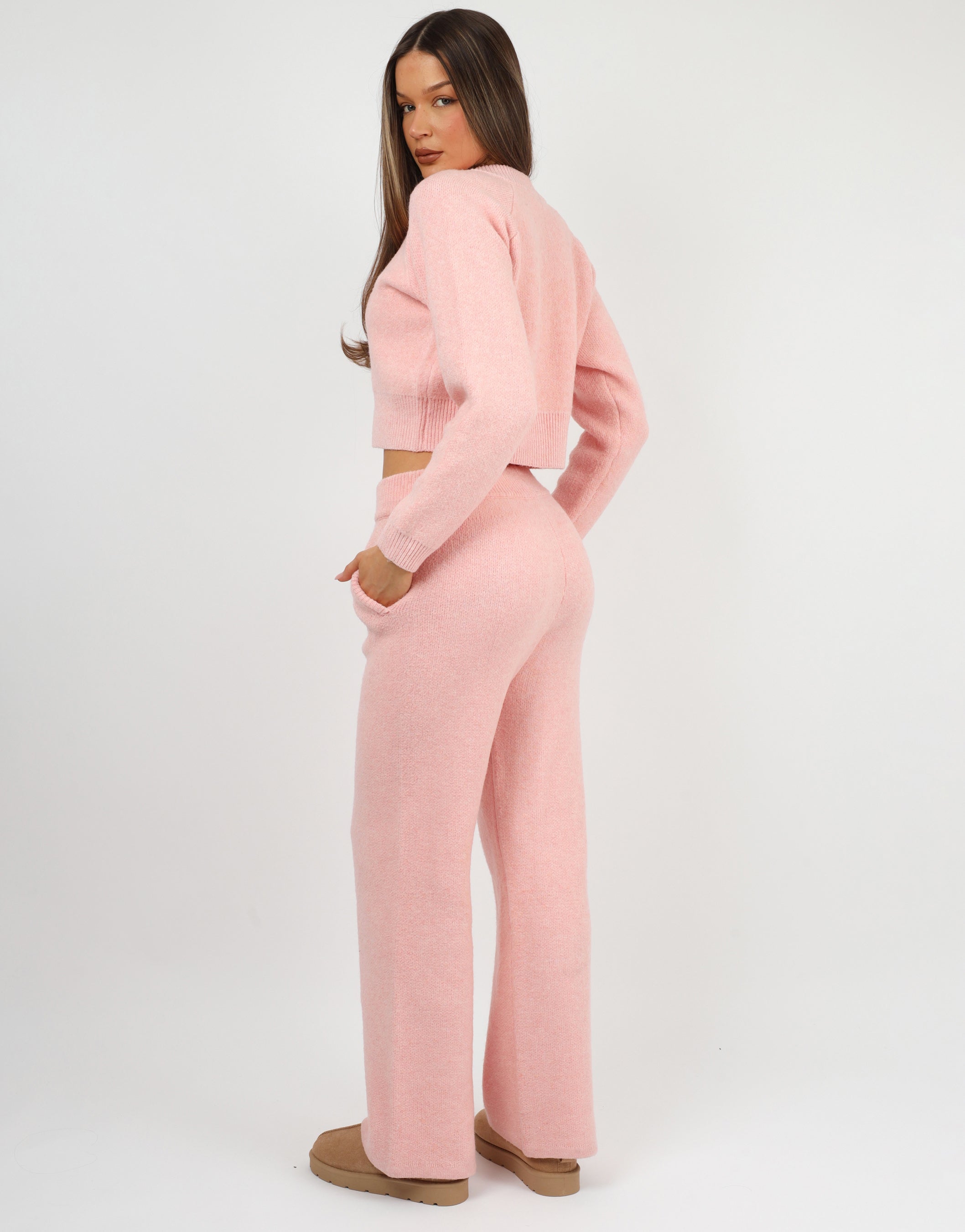 Ayla Simmi Studios Bomber Knit Jacket In Pink