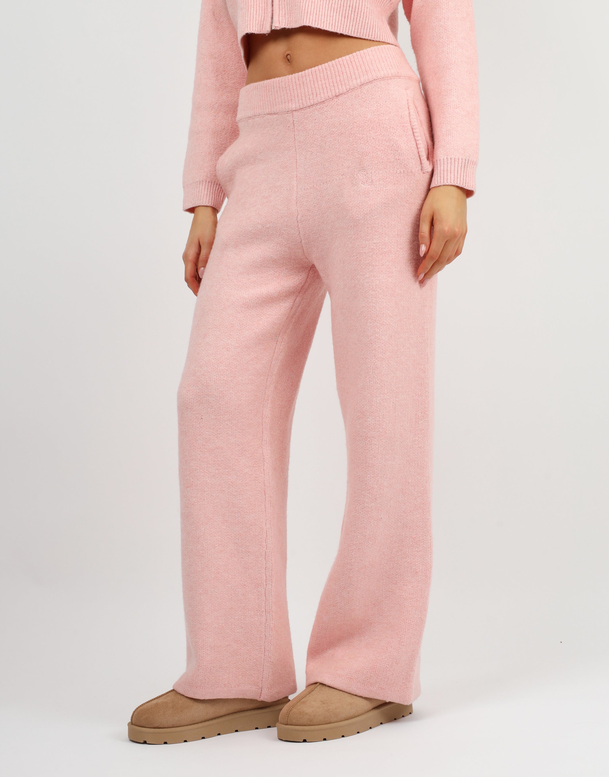 Caris Simmi Studios Knitted Trousers In Pink