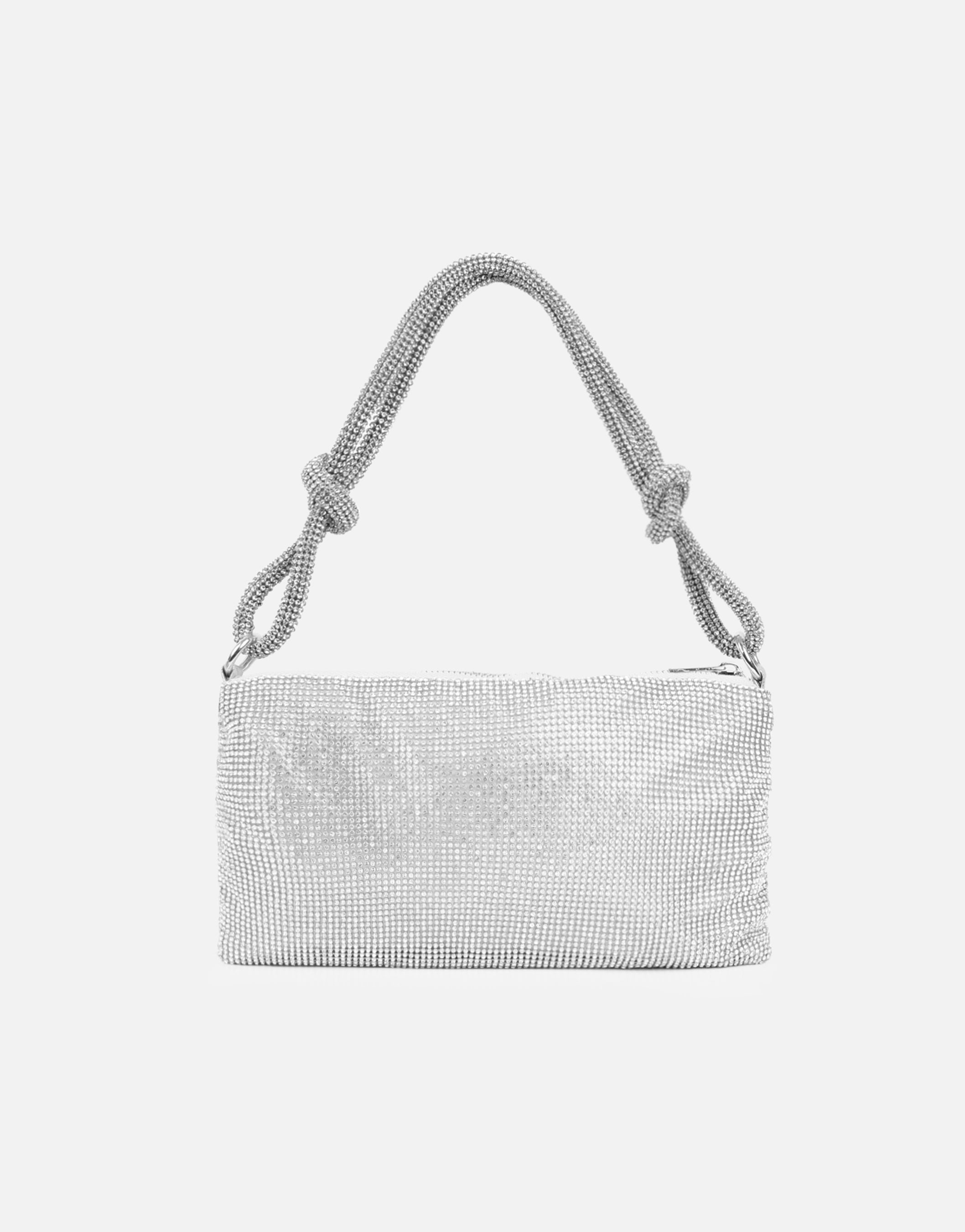 Talia Silver Diamante Shoulder Bag