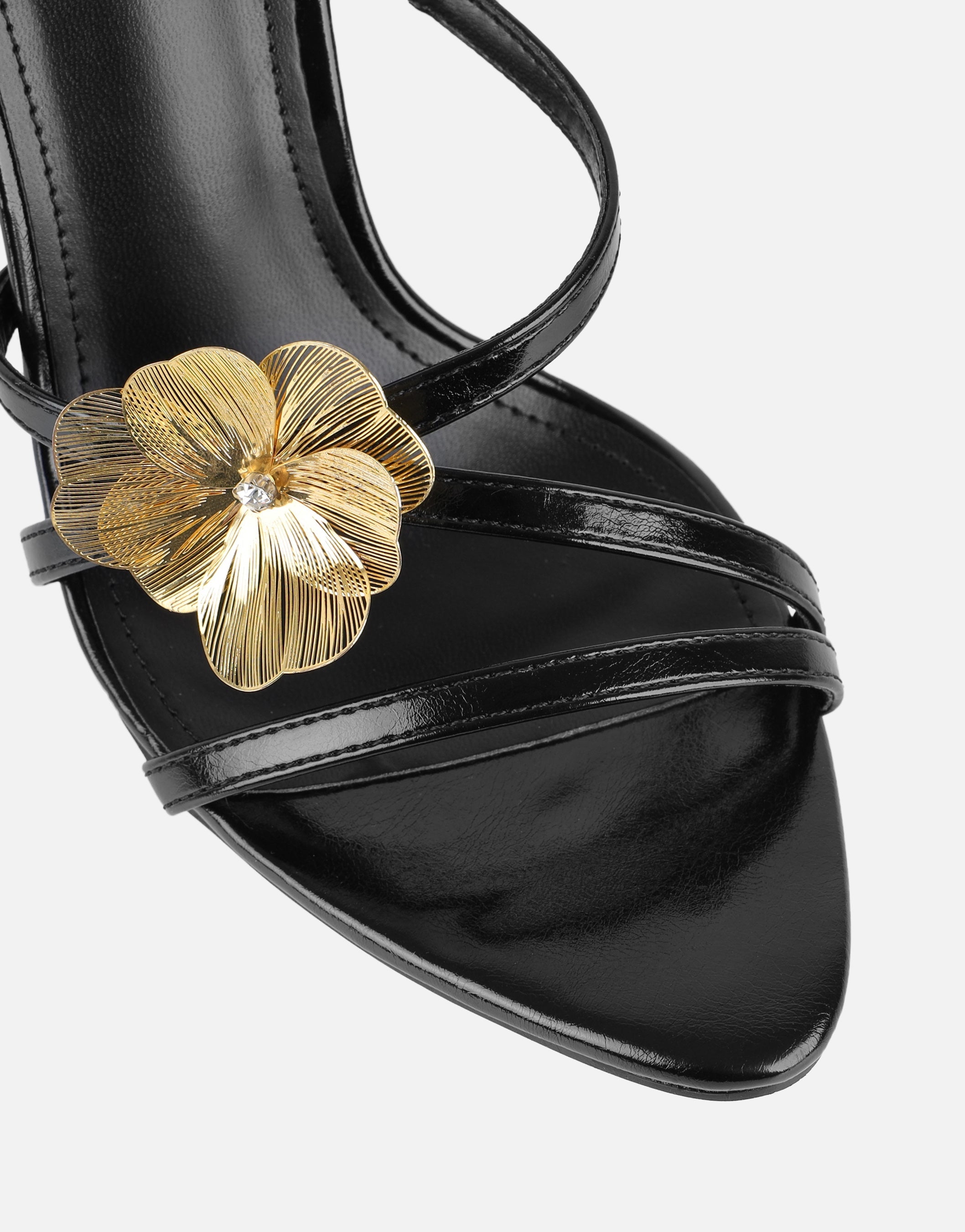 Tandy Black Flower Detail Mules