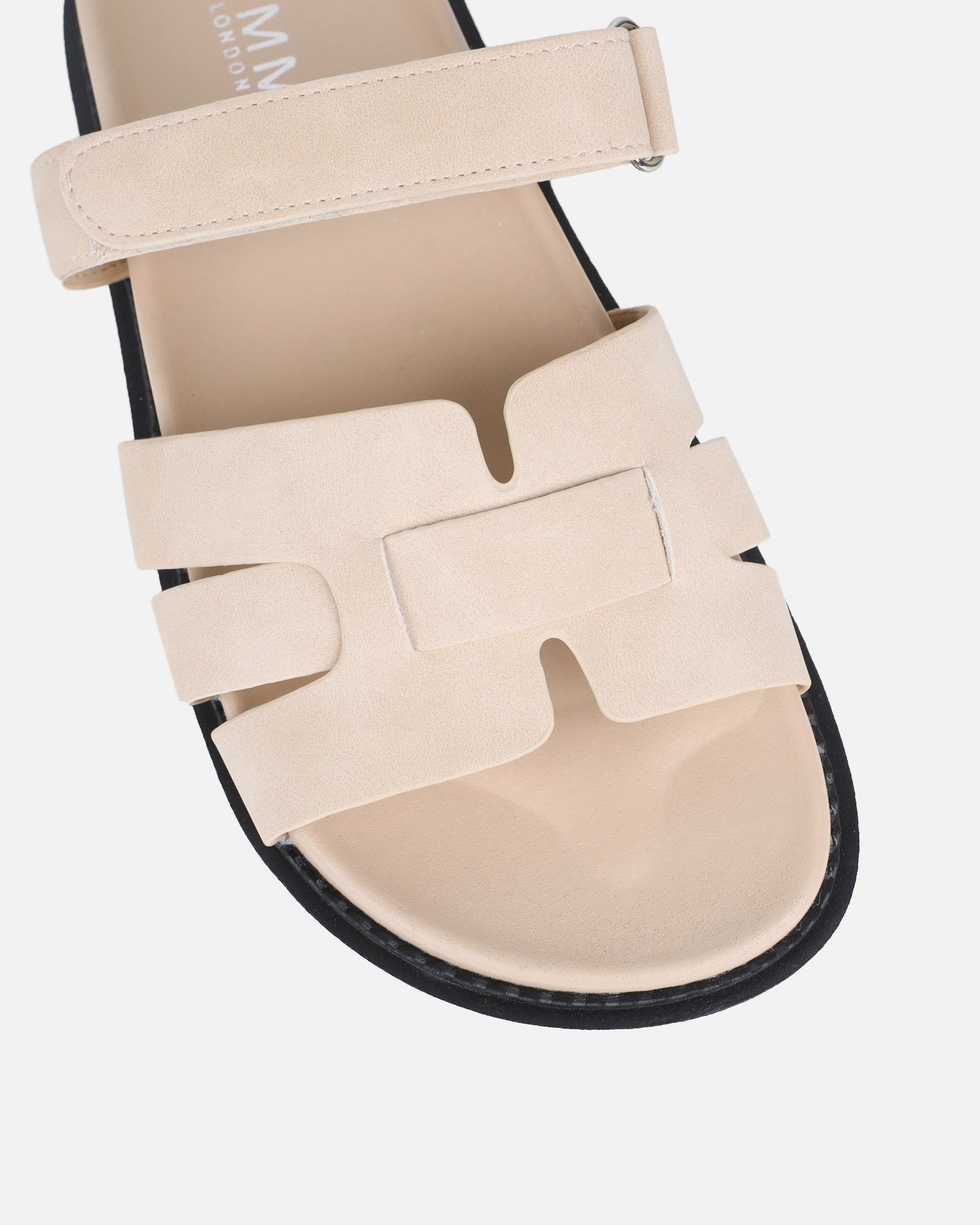 Adelle Beige Nubuck Chunky Footbed Slides