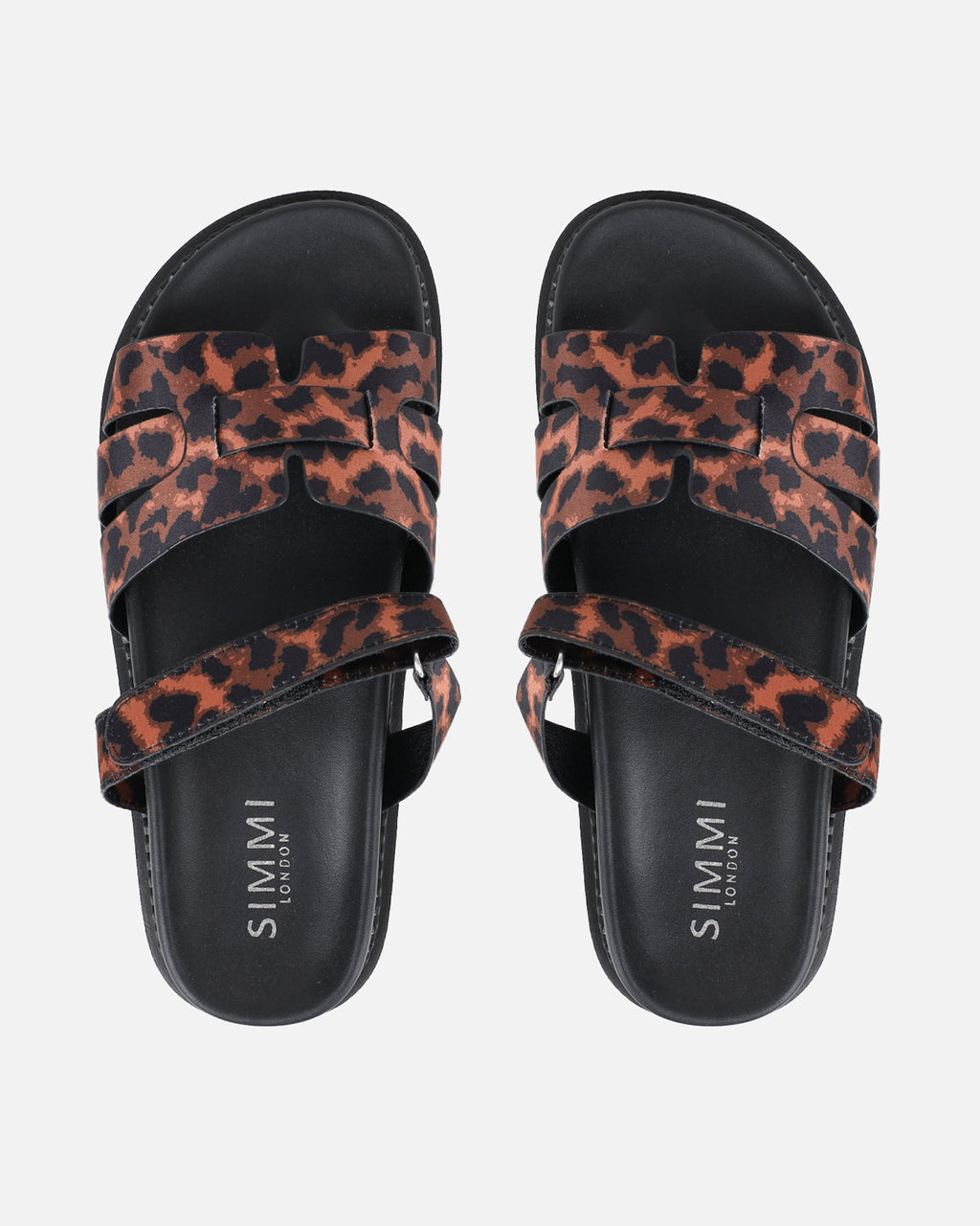 Adelle Leopard Satin Chunky Footbed Slides