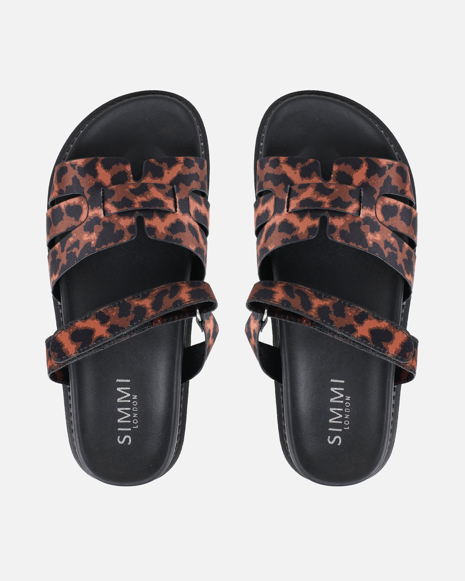Adelle Leopard Satin Chunky Footbed Slides
