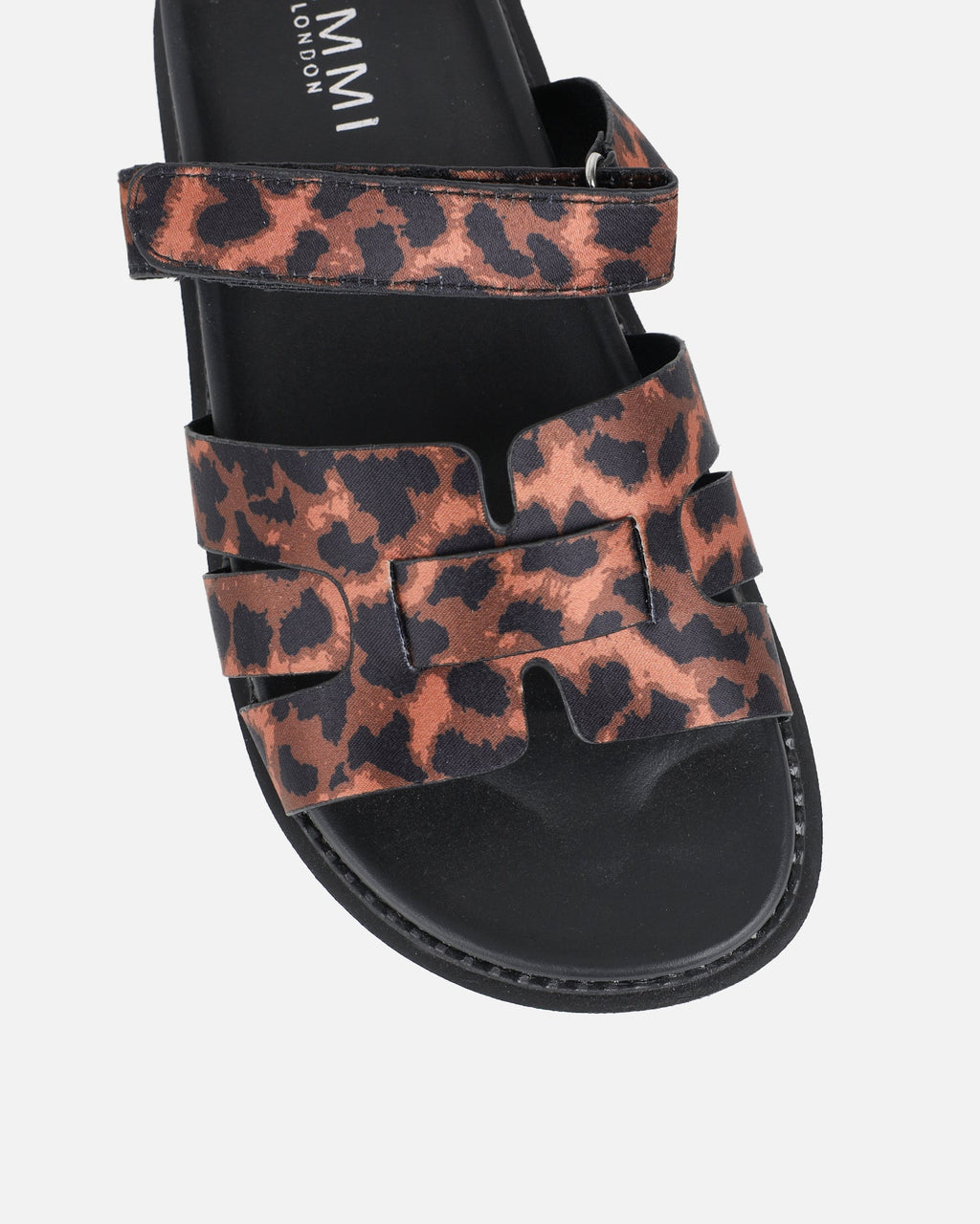 Adelle Leopard Satin Chunky Footbed Slides