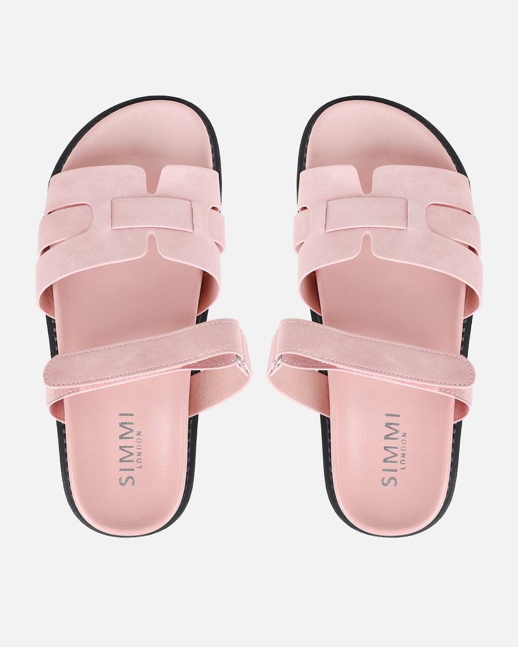 Adelle Pink Nubuck Chunky Footbed Slides