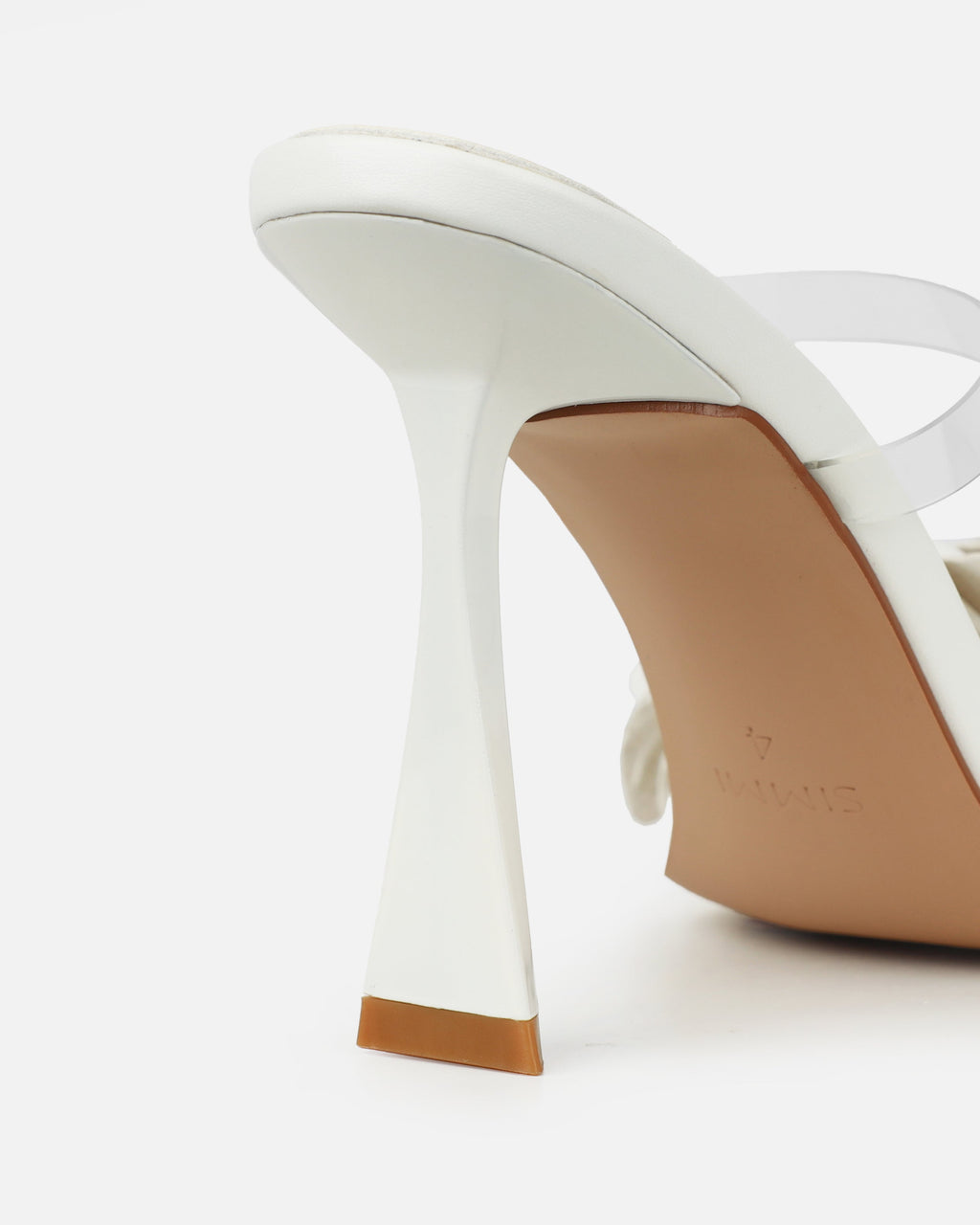 Acacia White Clear Flower Mules