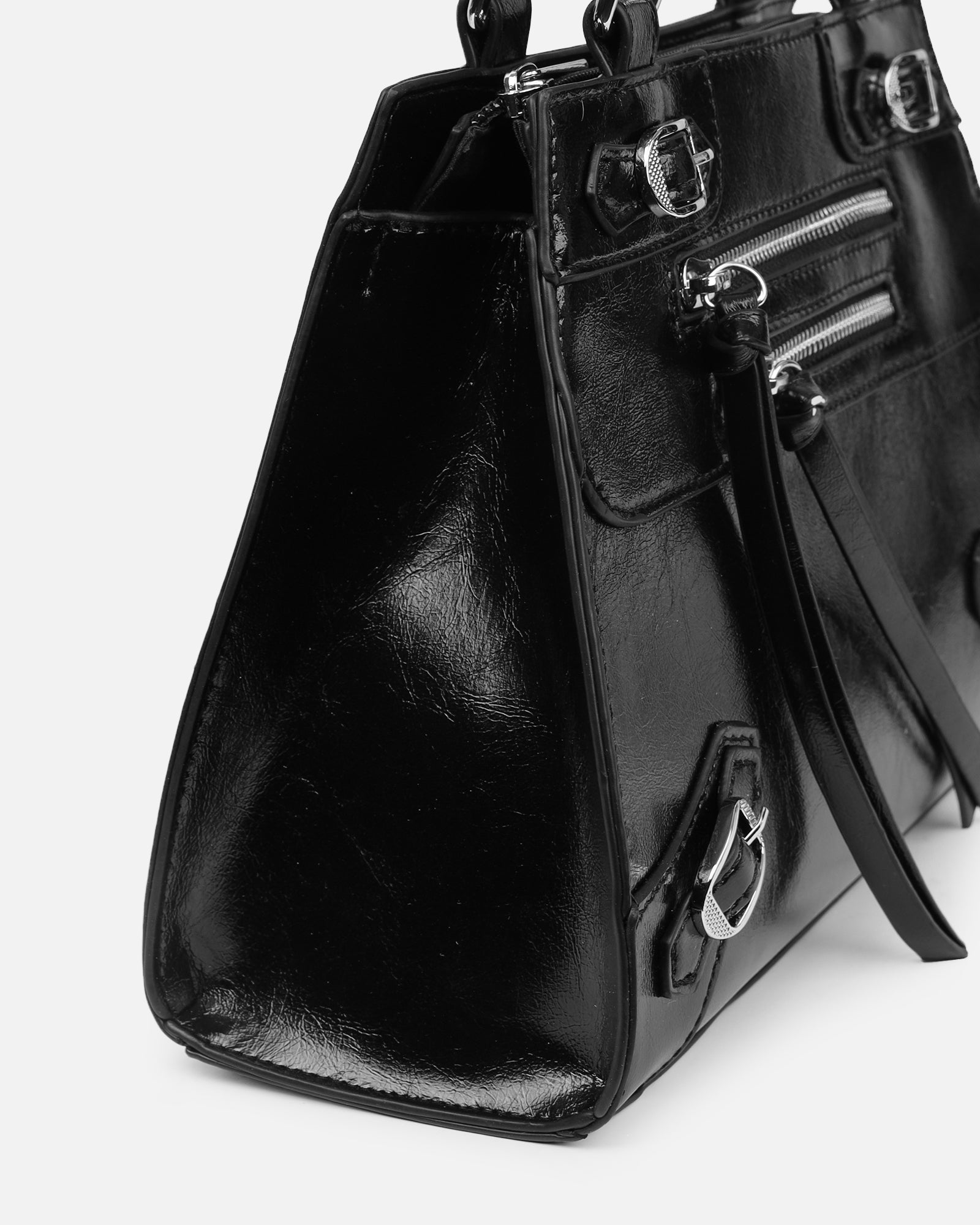 Adina Black Stud Detail Handbag