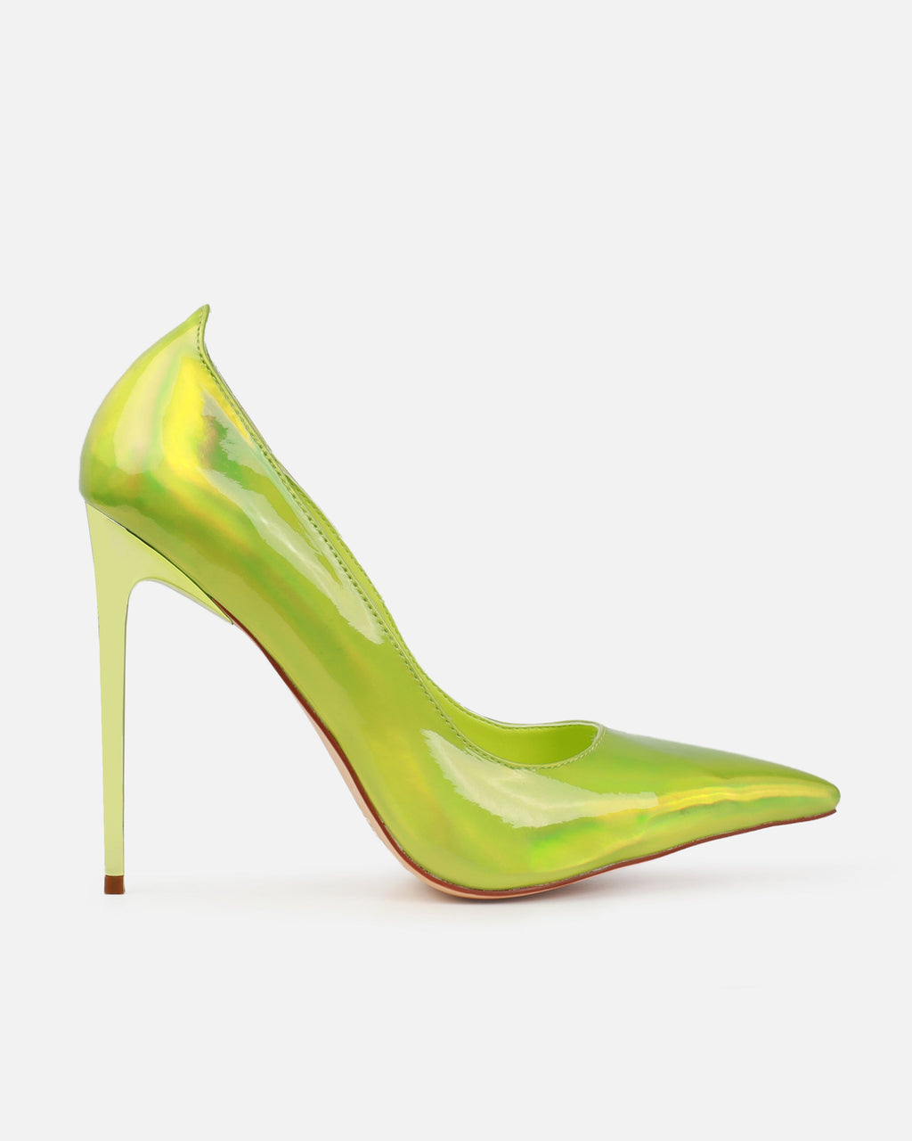 Agathia Lime Holographic Stiletto Court Heels