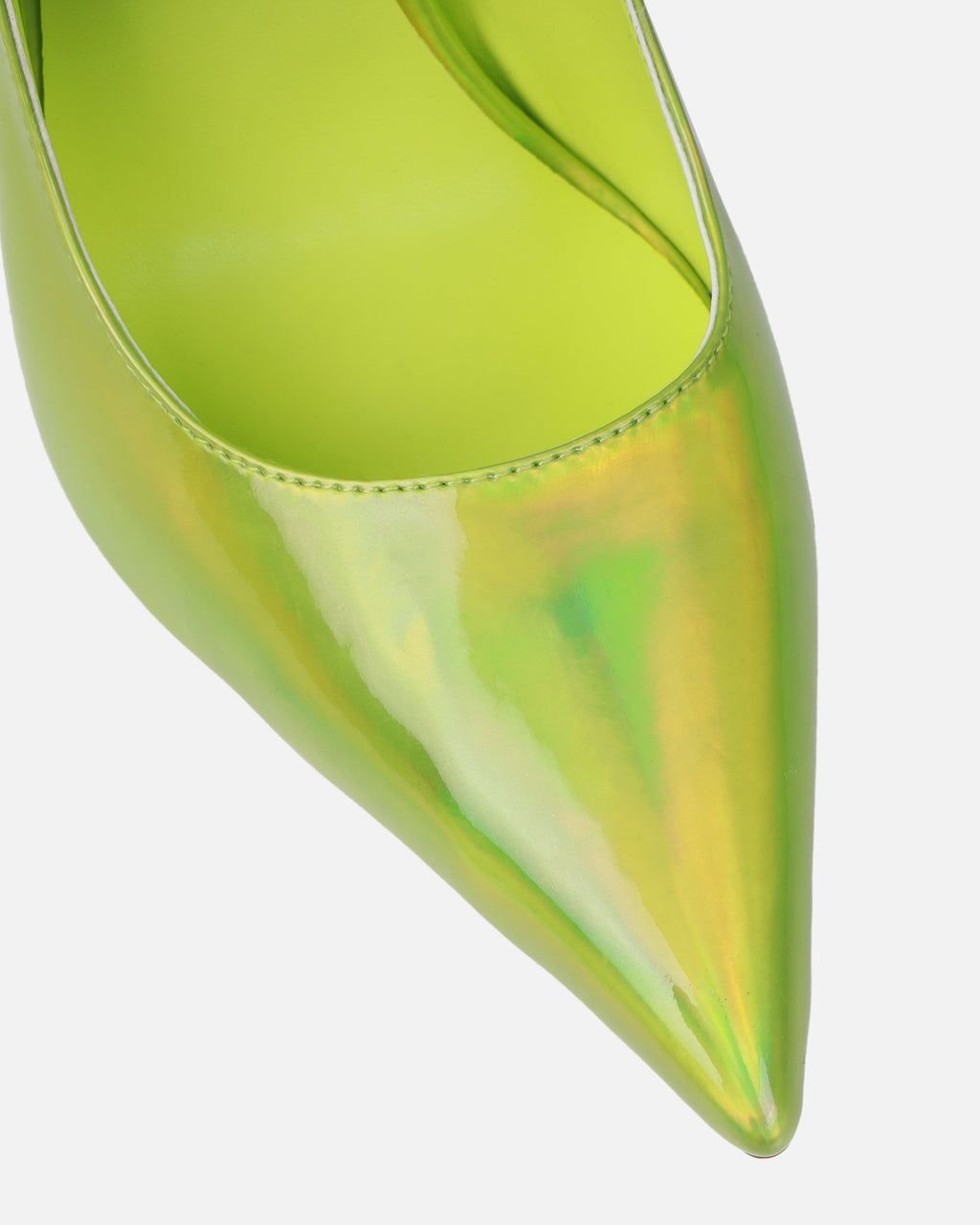 Agathia Lime Holographic Stiletto Court Heels