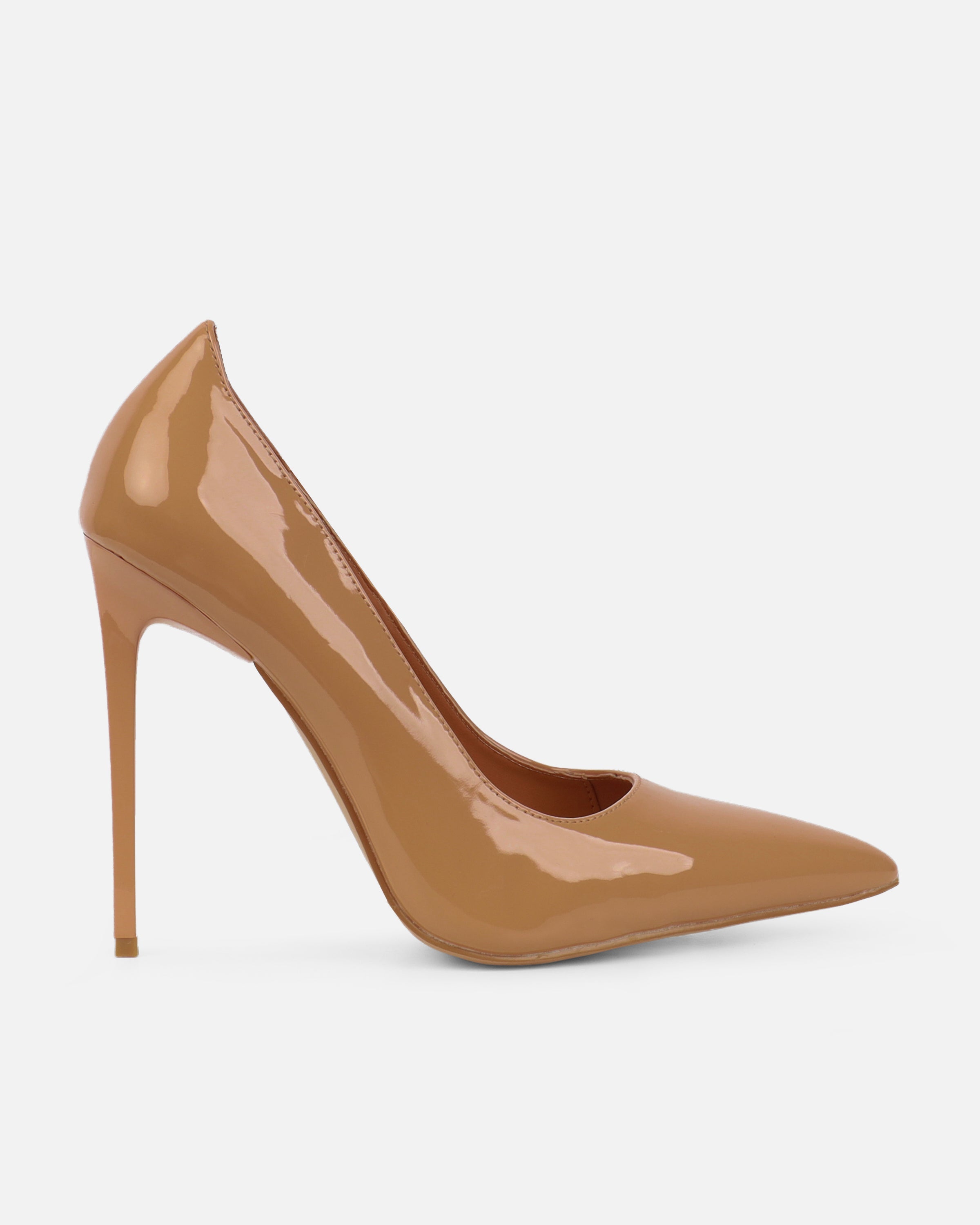 Agathia Nude Patent Stiletto Court Shoes