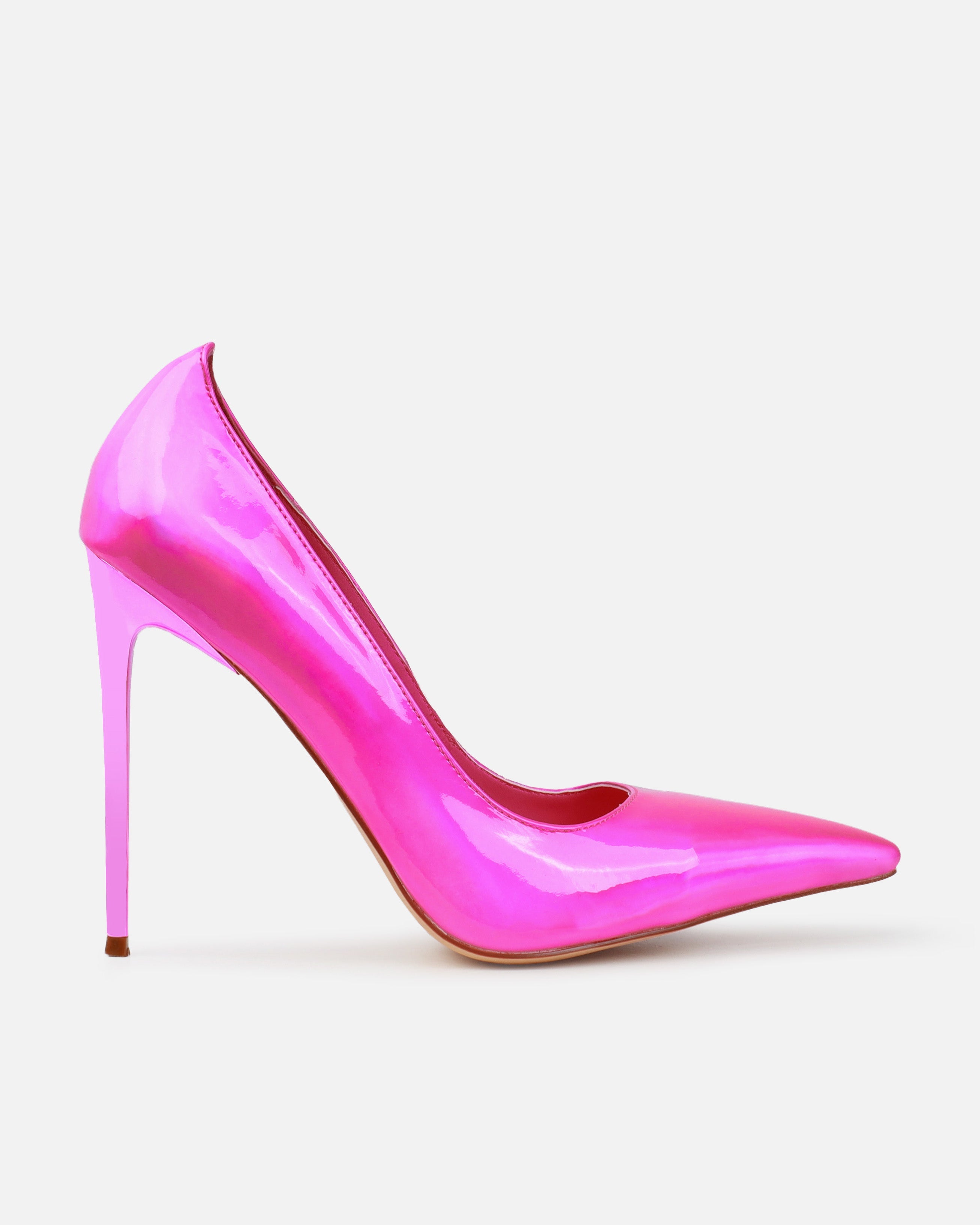 Agathia Pink Holographic Stiletto Court Heels