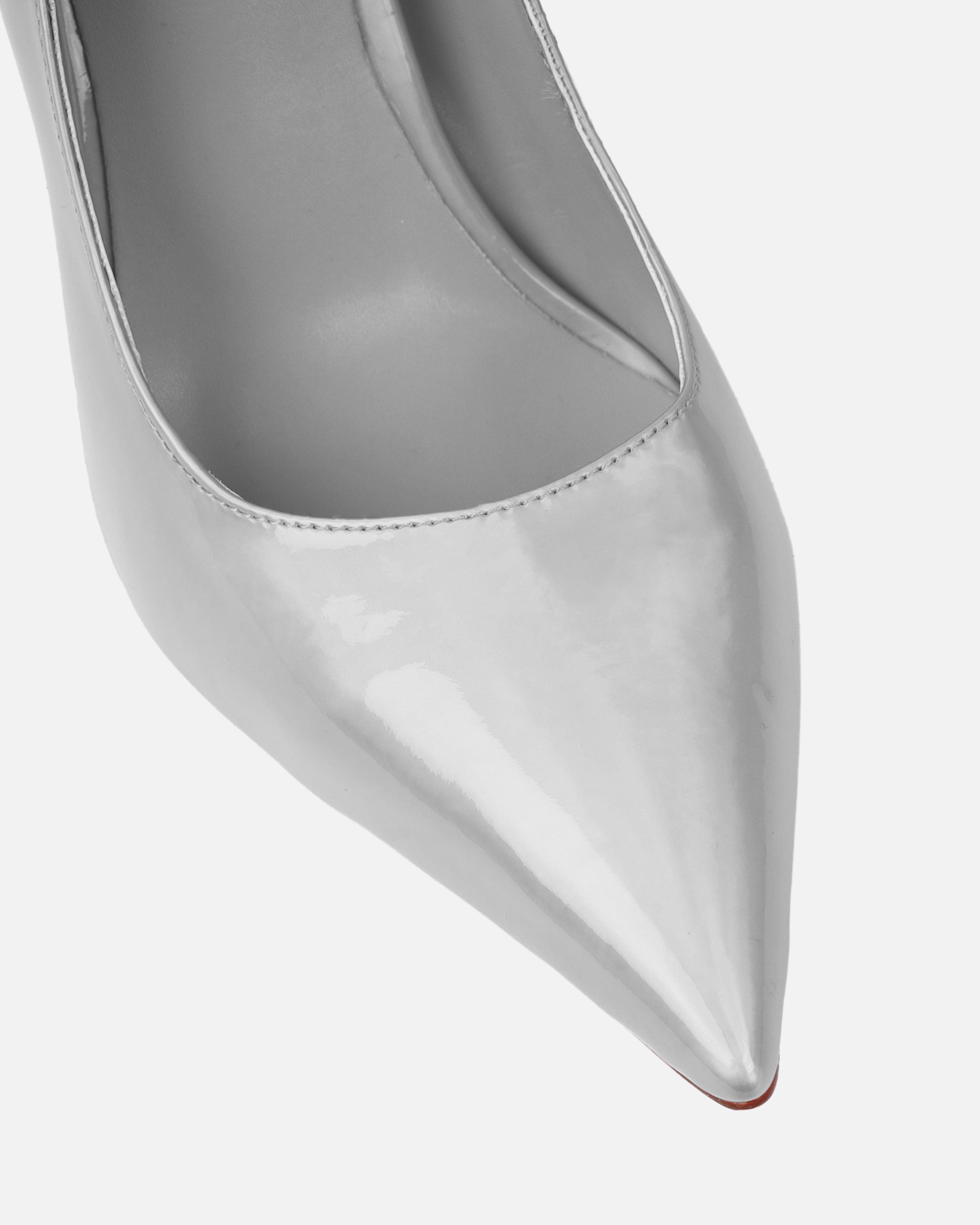 Agathia Silver Mirror Stiletto Court Heels