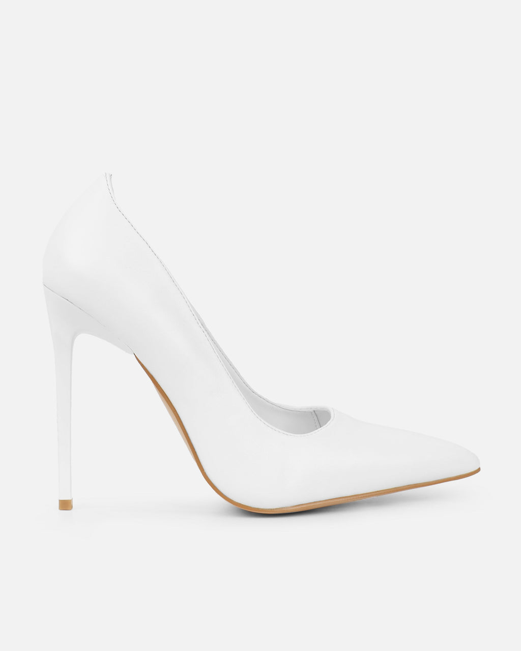 Agathia White Stiletto Court Shoes