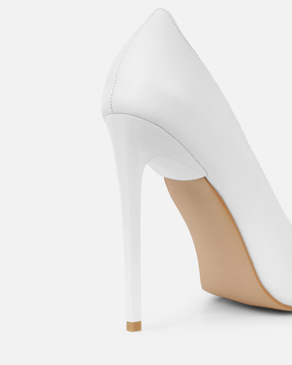 Agathia White Stiletto Court Shoes