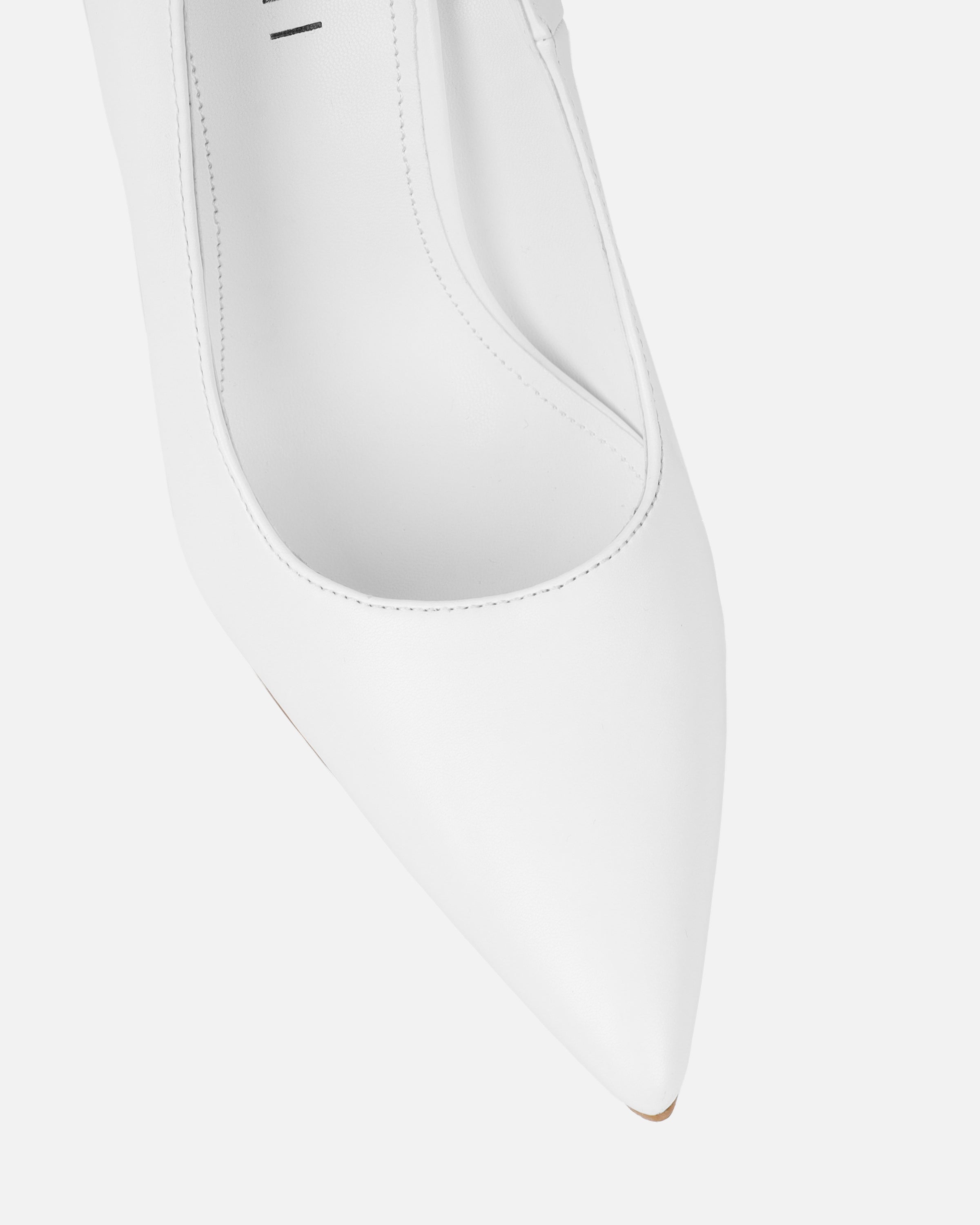 Agathia White Stiletto Court Shoes