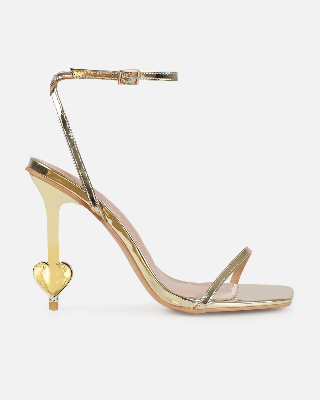 Aiko Gold Mirror Stiletto Heart Heels