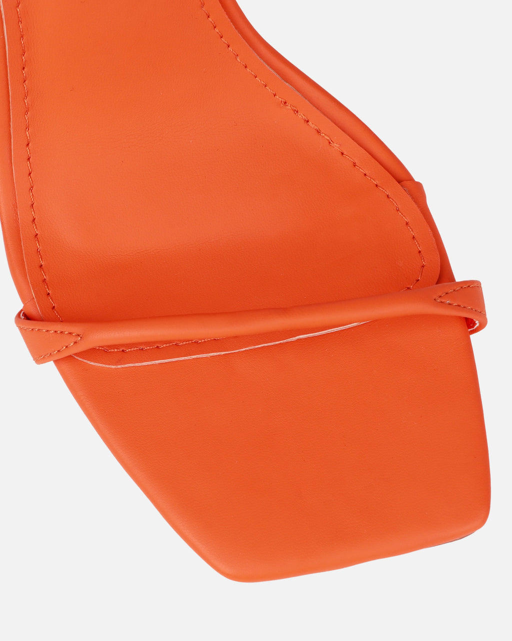 Aja Orange Square Toe Strappy Patent Wedges