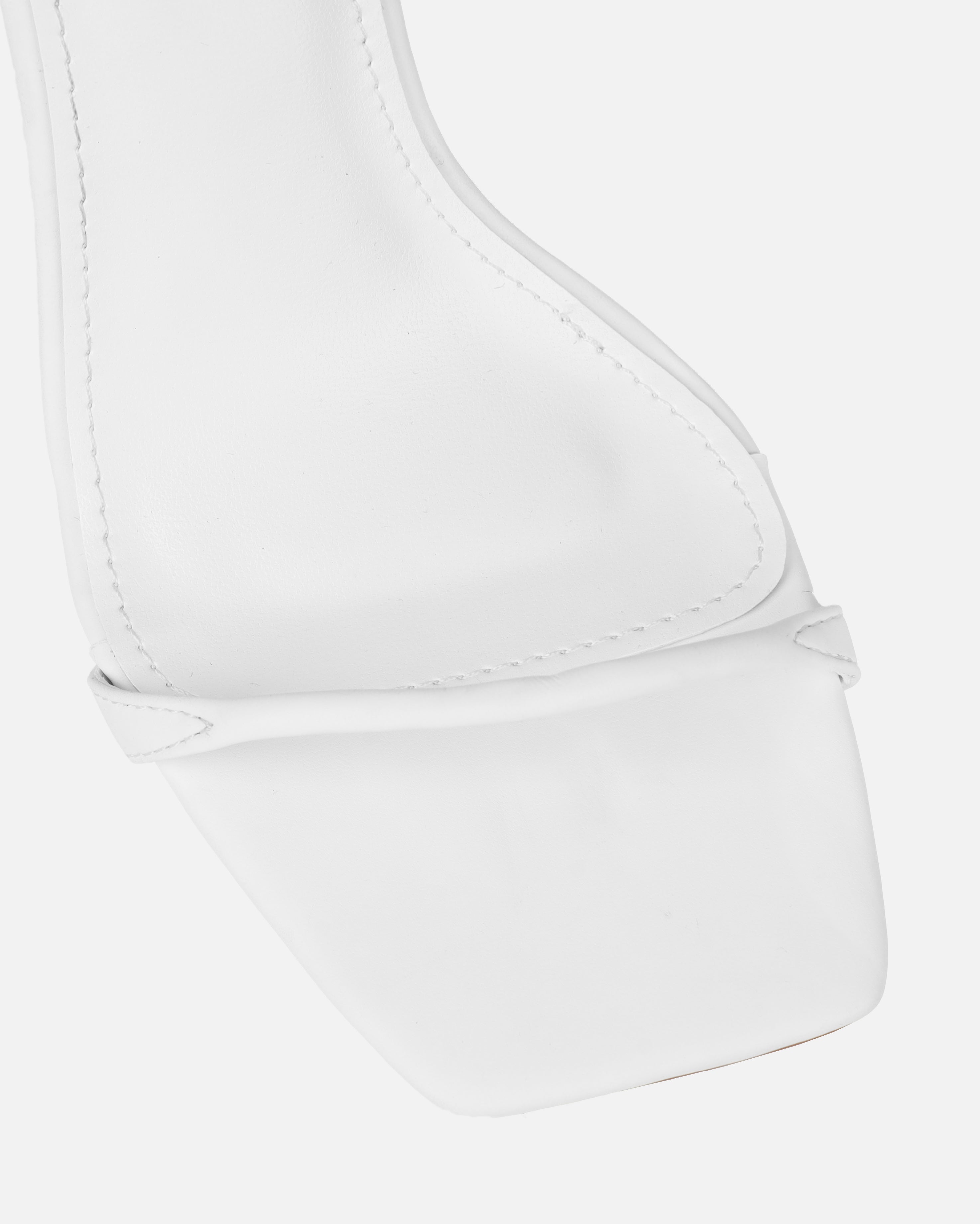 Aja White Square Toe Strappy Patent Wedges