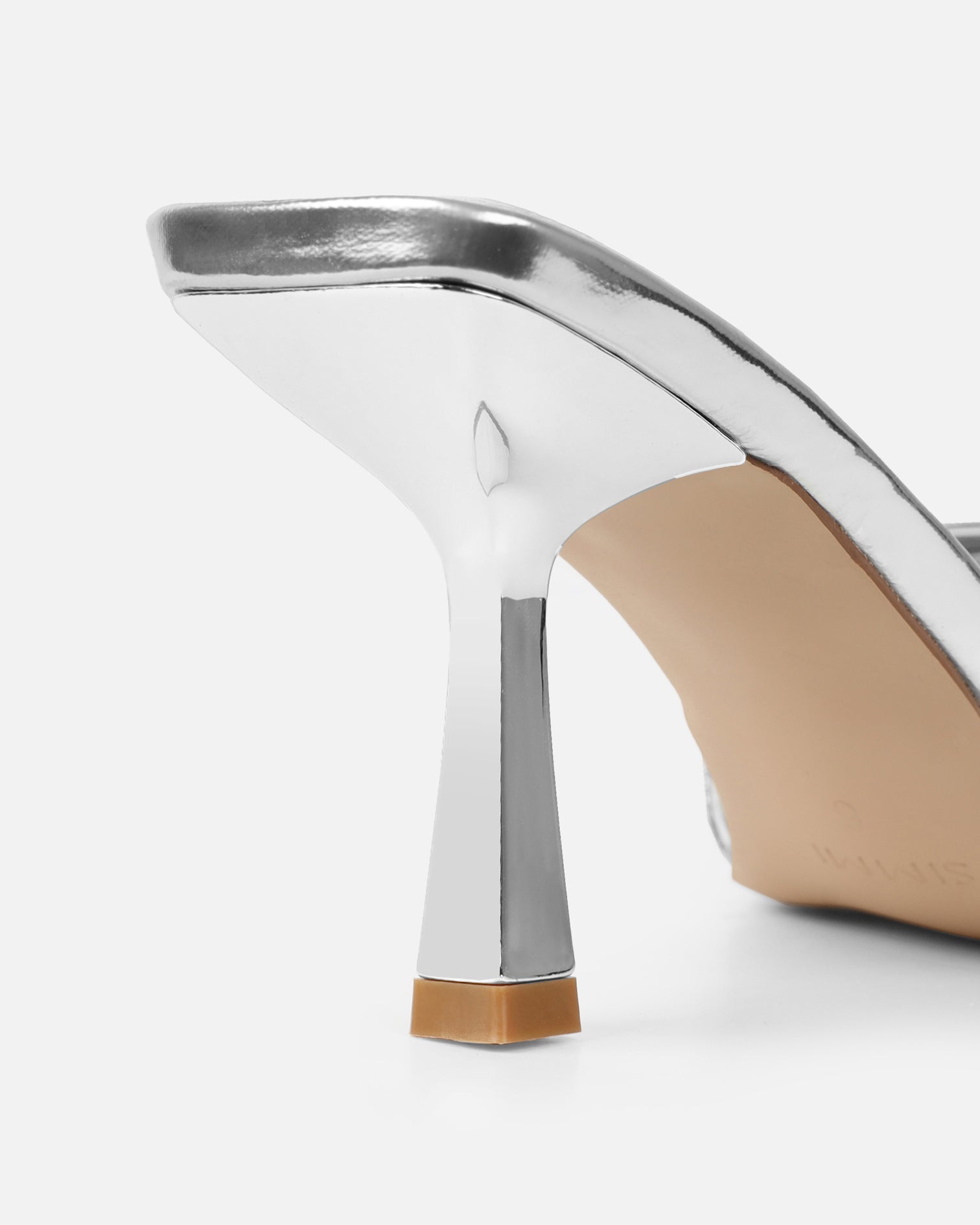 Aksana Silver Mirror Mule Court Shoes