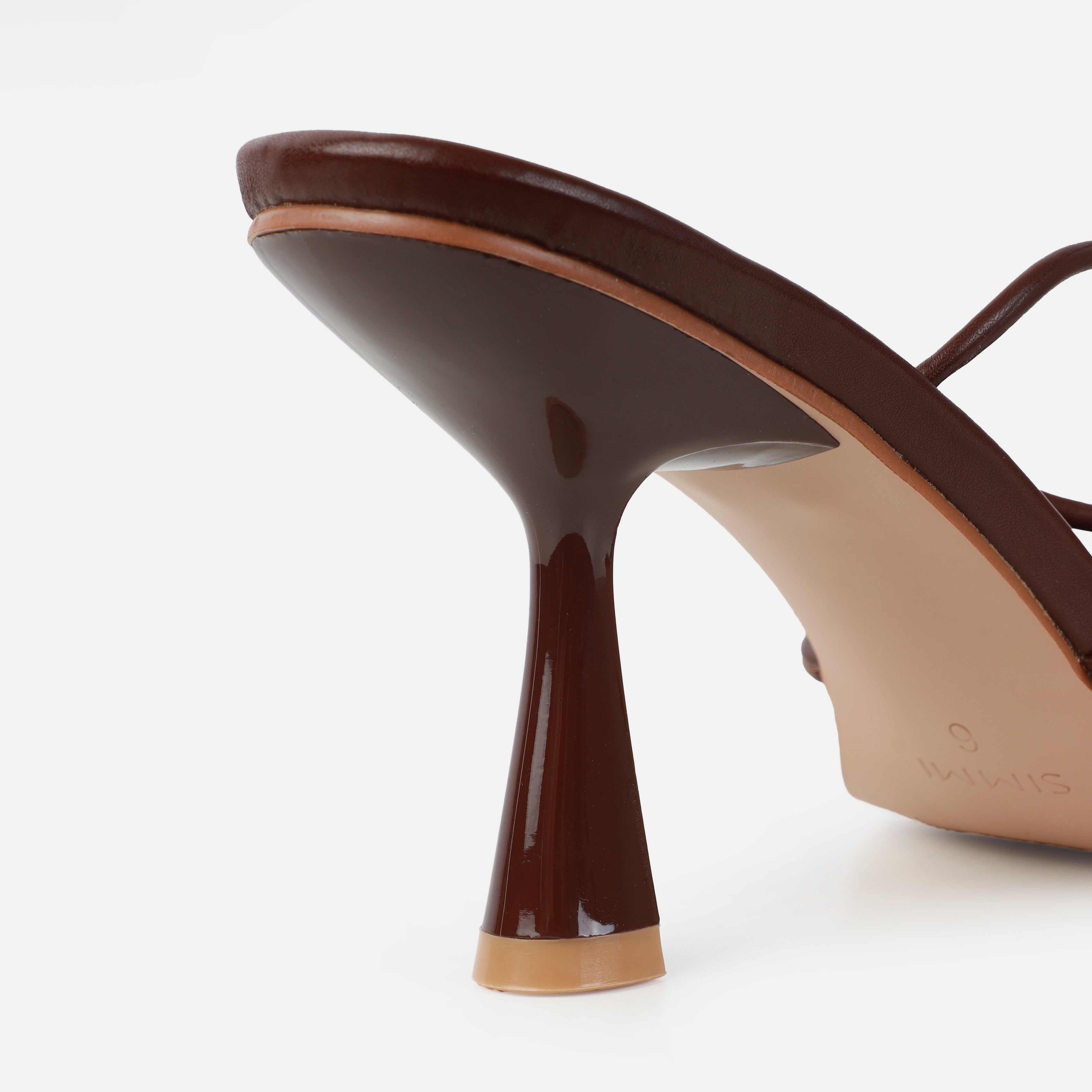 Alami Wide Fit Chocolate Lace Up Mid Heels