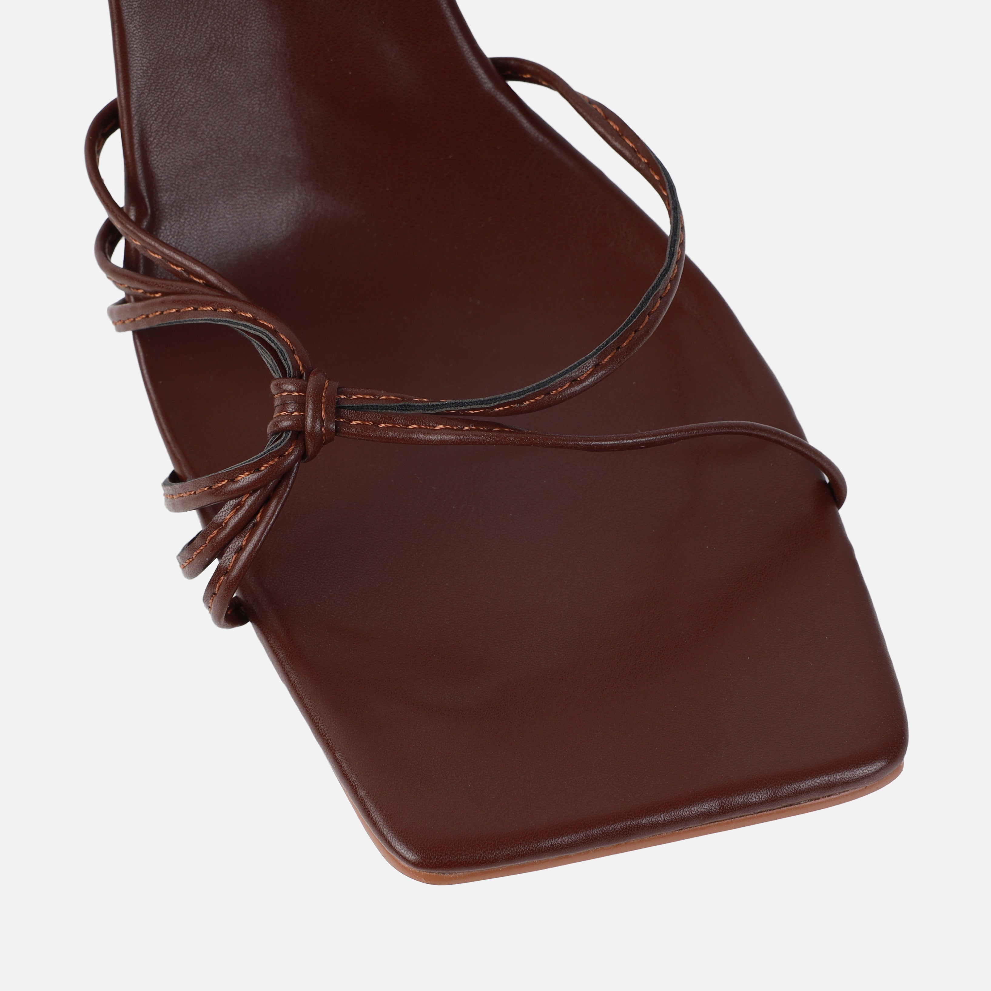 Alami Wide Fit Chocolate Lace Up Mid Heels