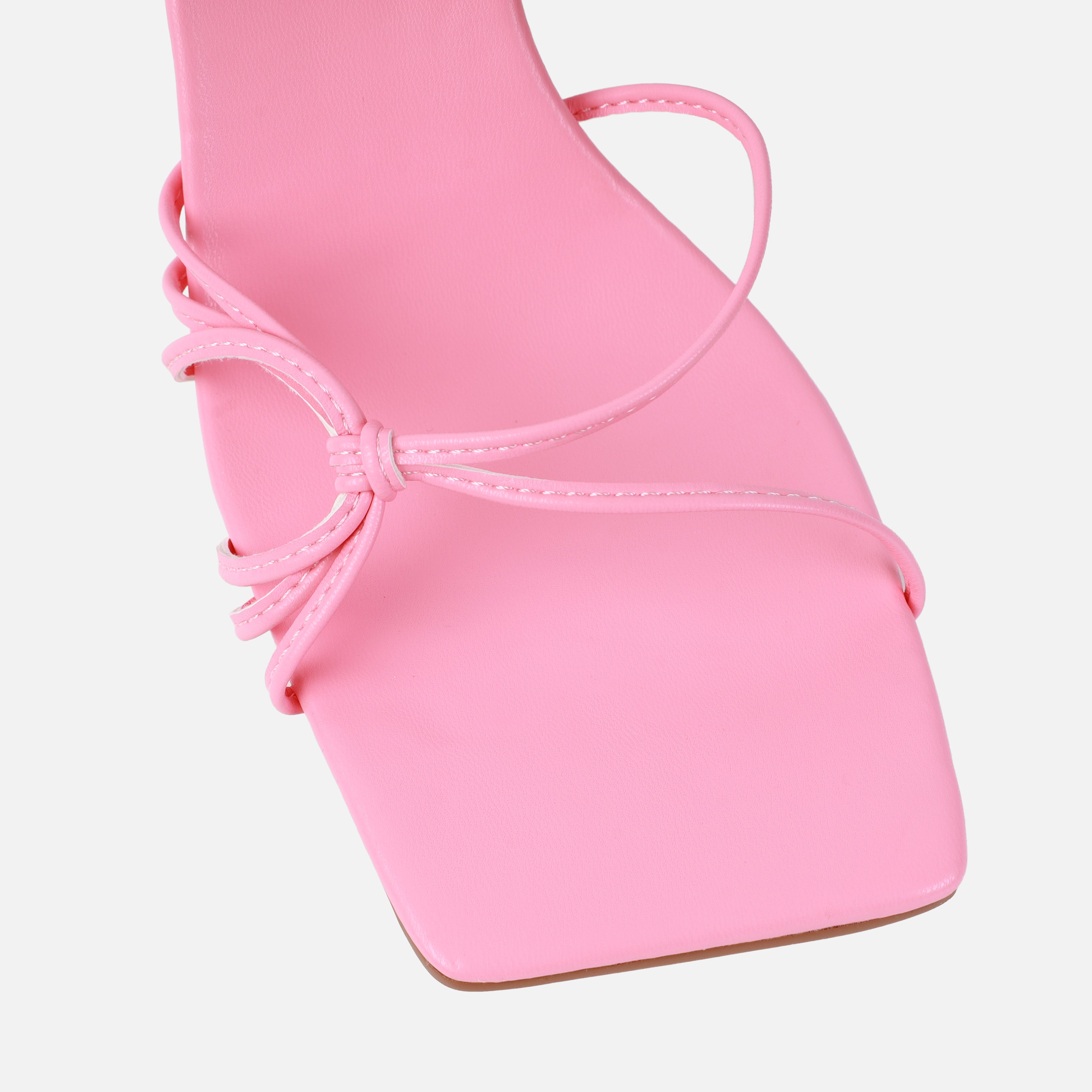 Alami Wide Fit Pink Lace Up Mid Heels