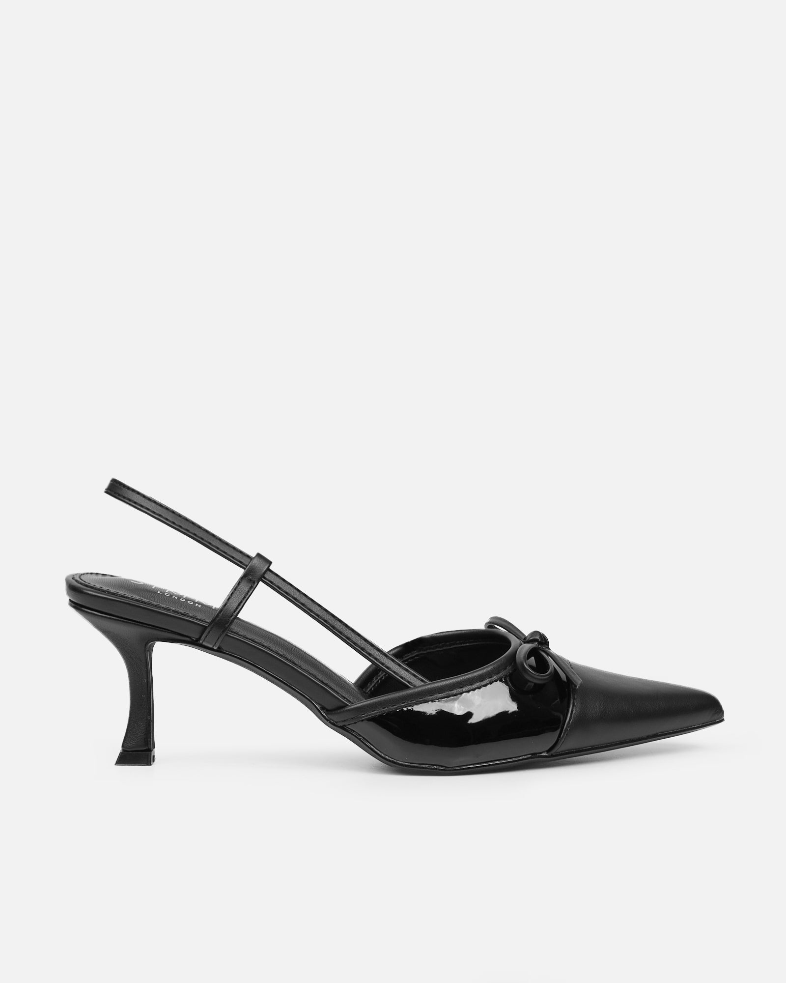 Alias Black Patent Low Heel Court Shoes