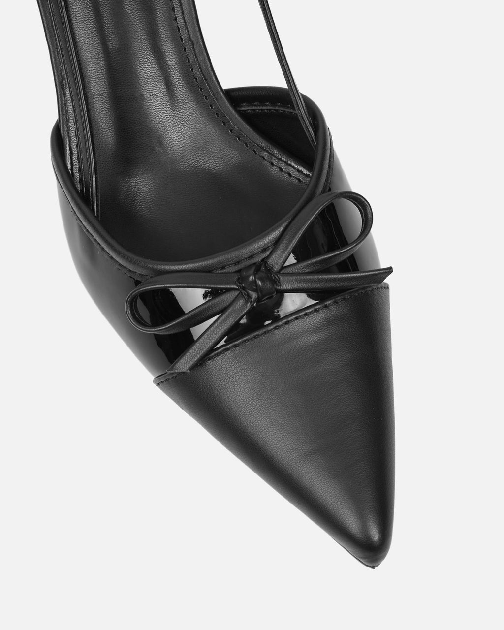 Alias Black Patent Low Heel Court Shoes