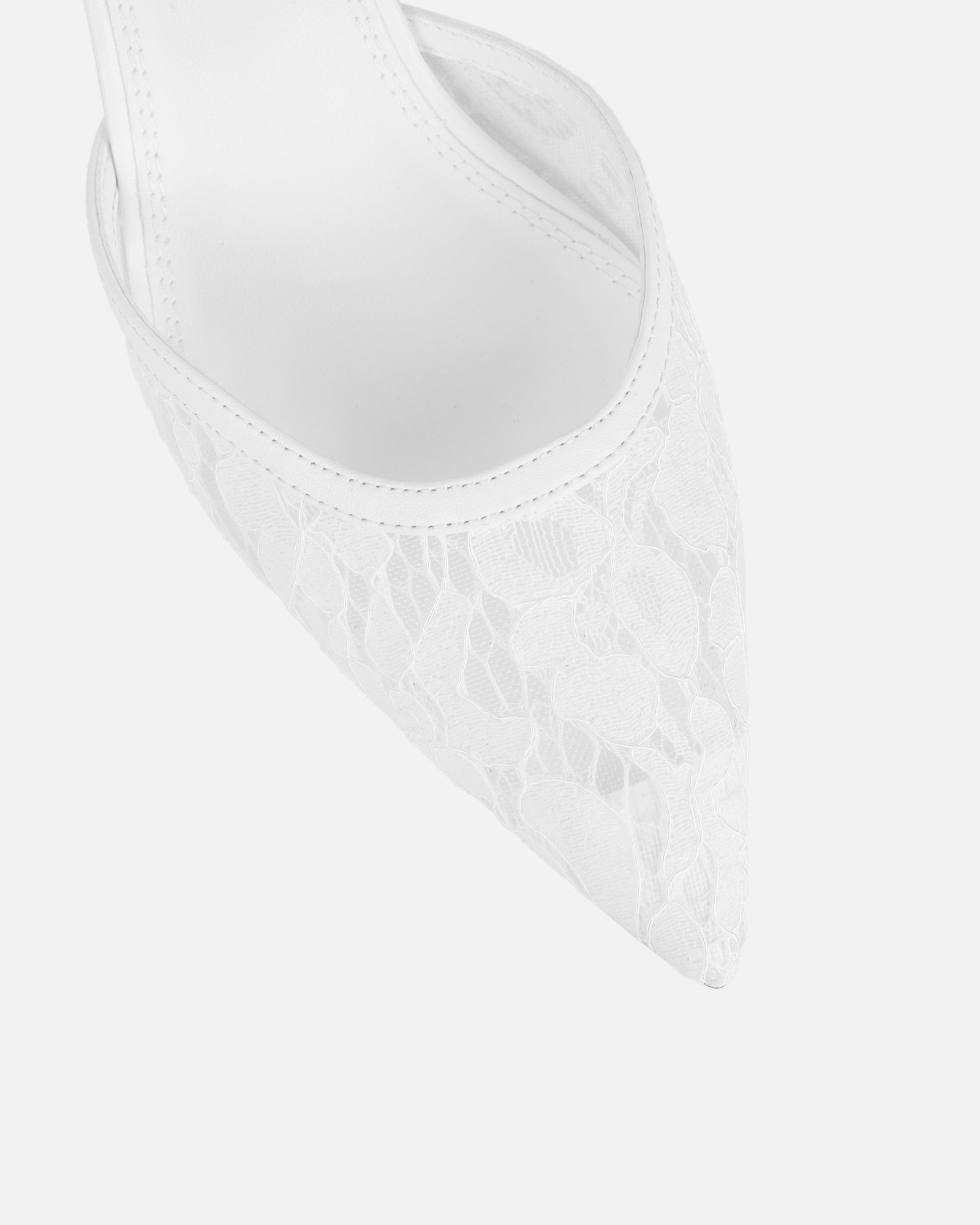 Amalfi White Lace Kitten Heels