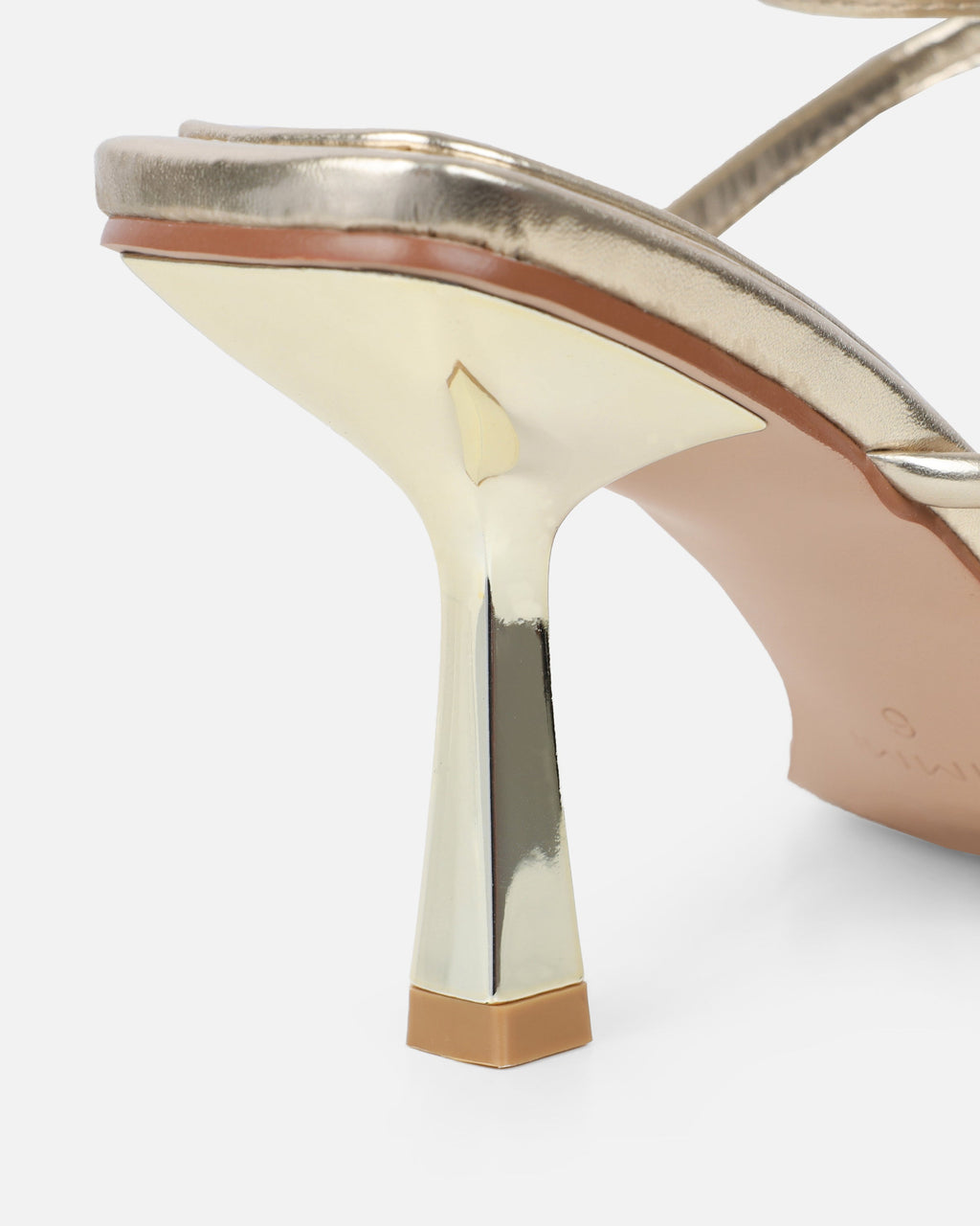 Alisa Gold Metallic Spiral Mid Heeled Sandals