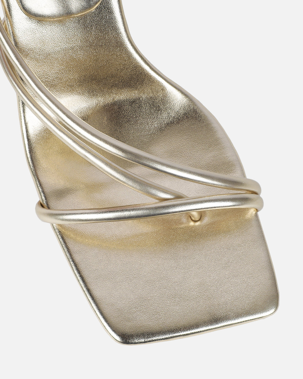 Alisa Gold Metallic Spiral Mid Heeled Sandals