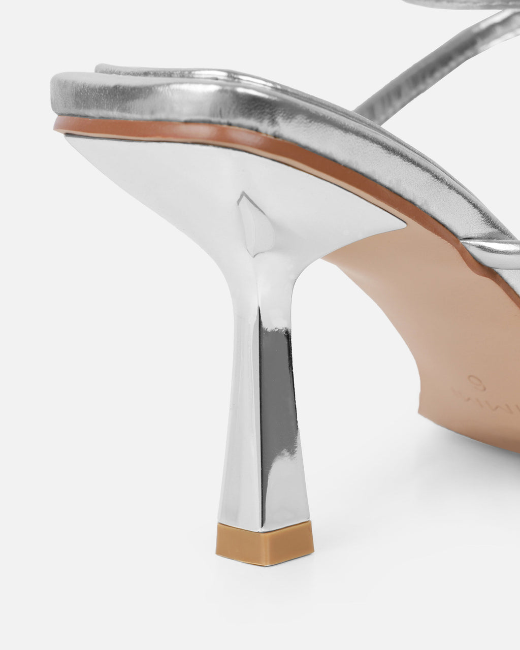 Alisa Silver Metallic Spiral Mid Heeled Sandals