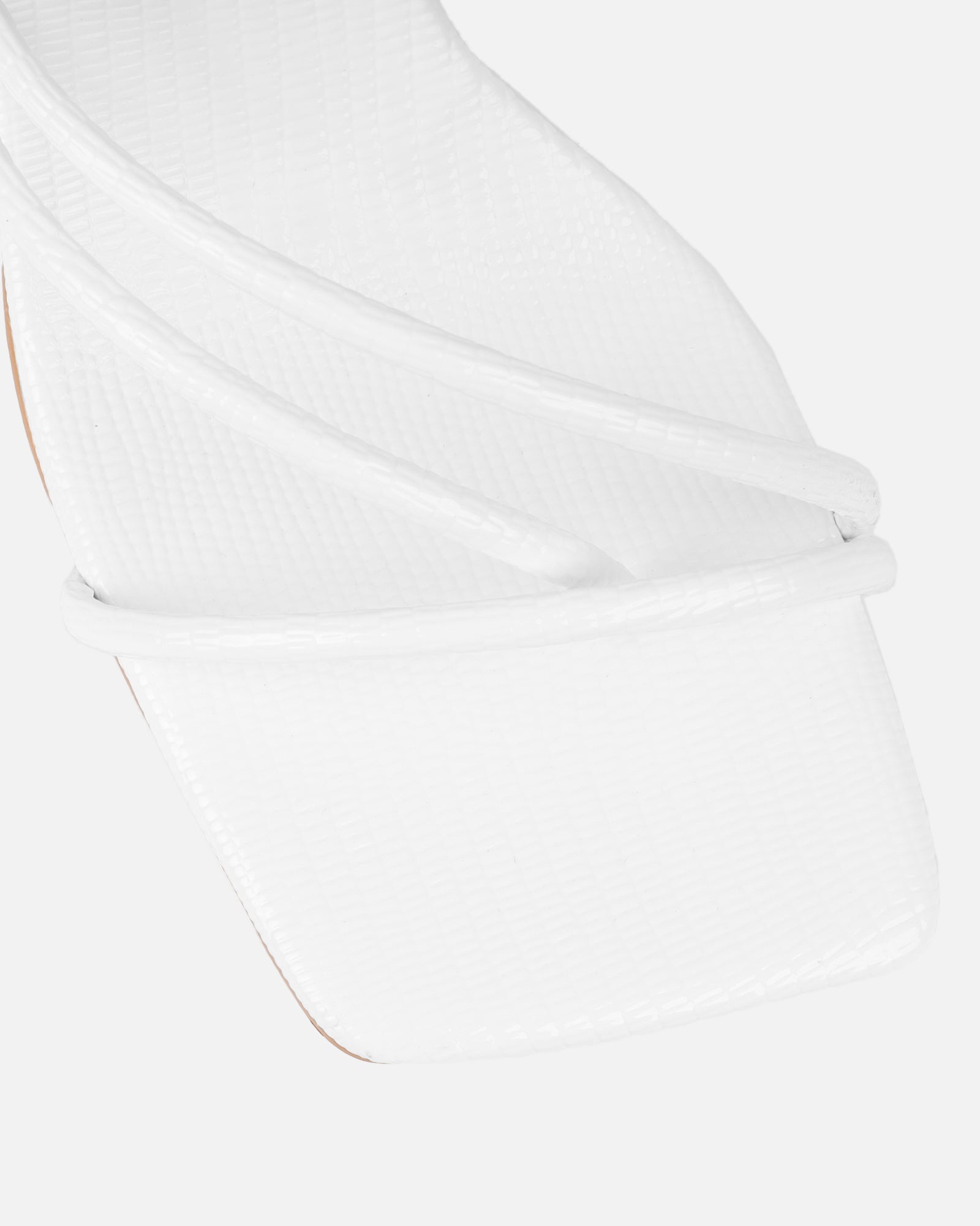 Alii White Lizard Effect Spiral Mid Heeled Sandals