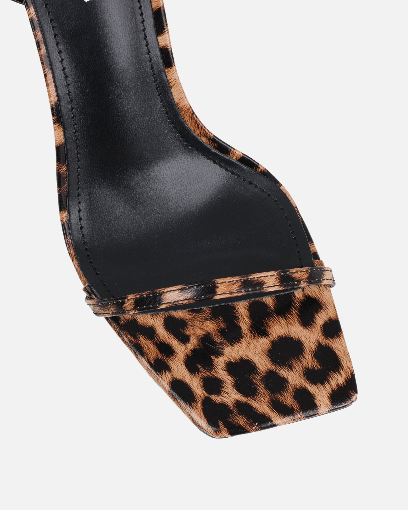 Apple Leopard Flared Heeled Sandals
