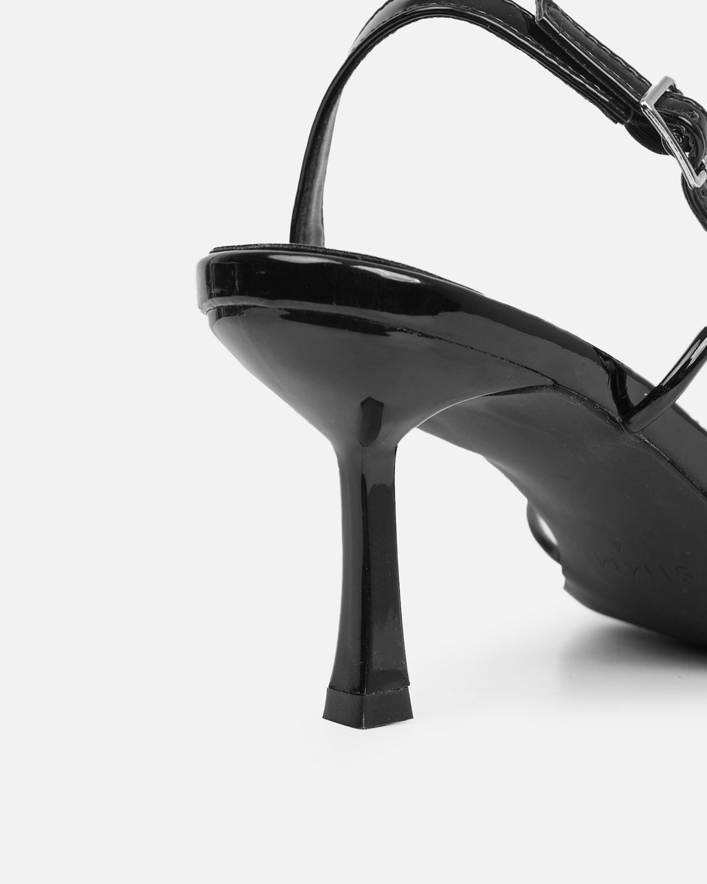 Aixa Black Patent Strappy Knot Heeled Sandals