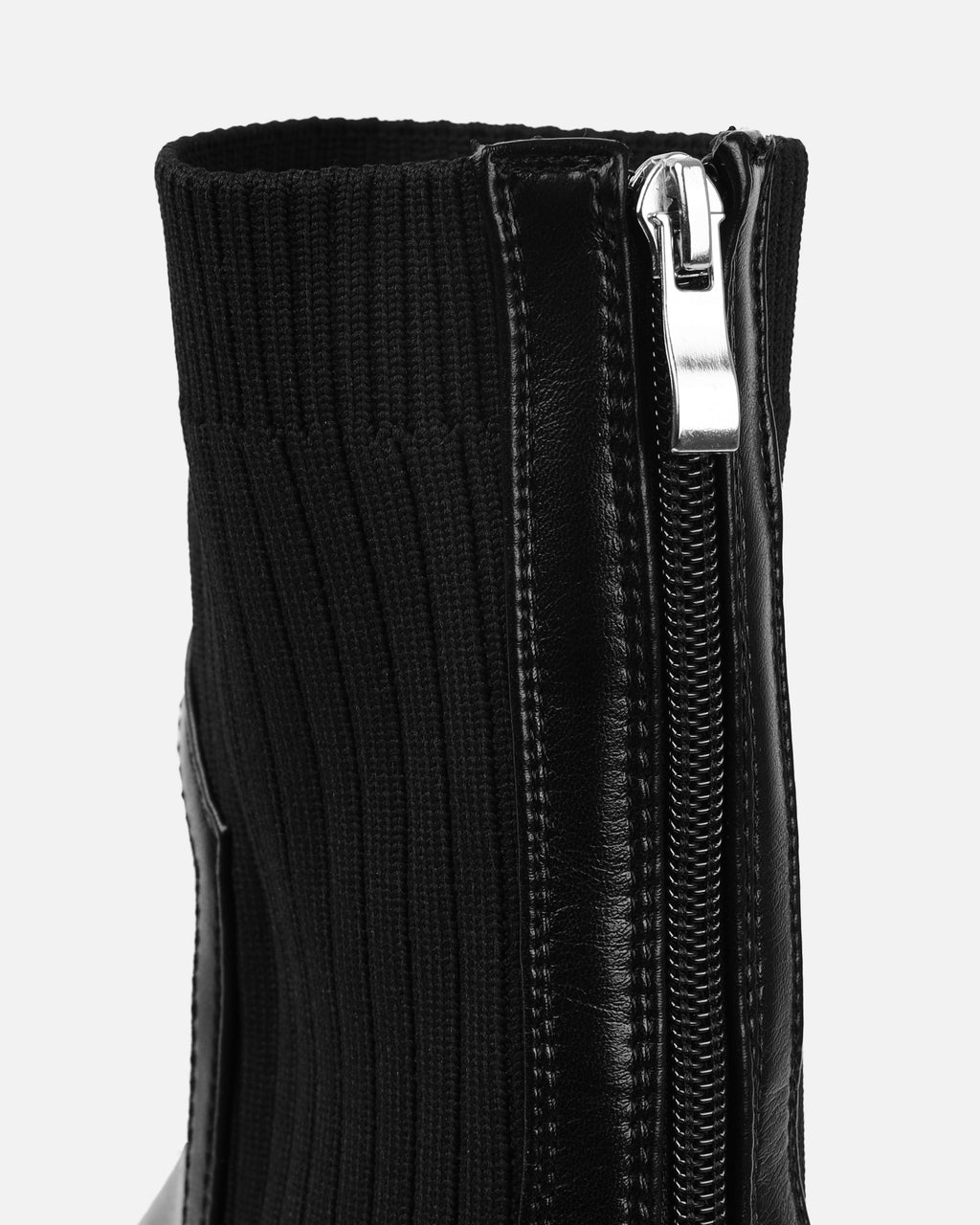 Malakai Black Knit Chunky Ankle Boots