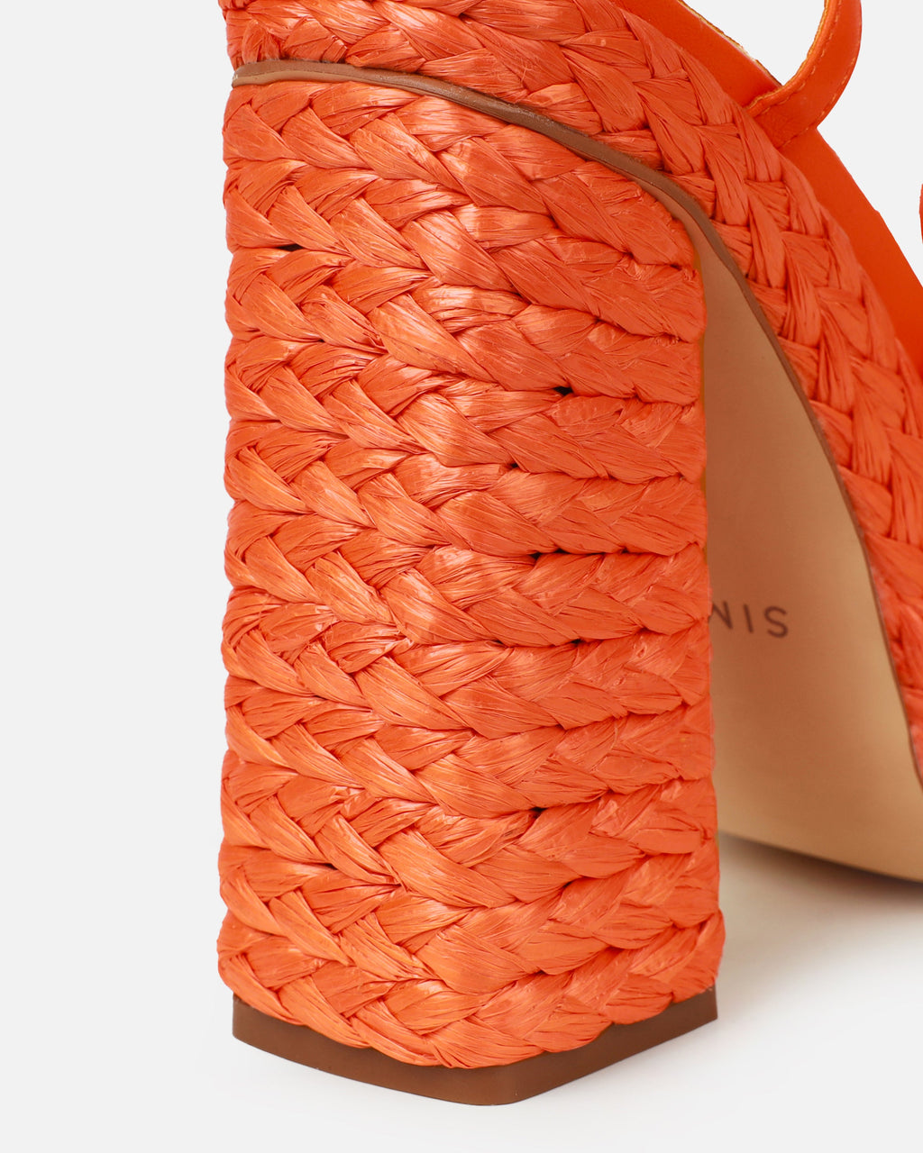 Bambi Orange Espadrille Platform Block Heels