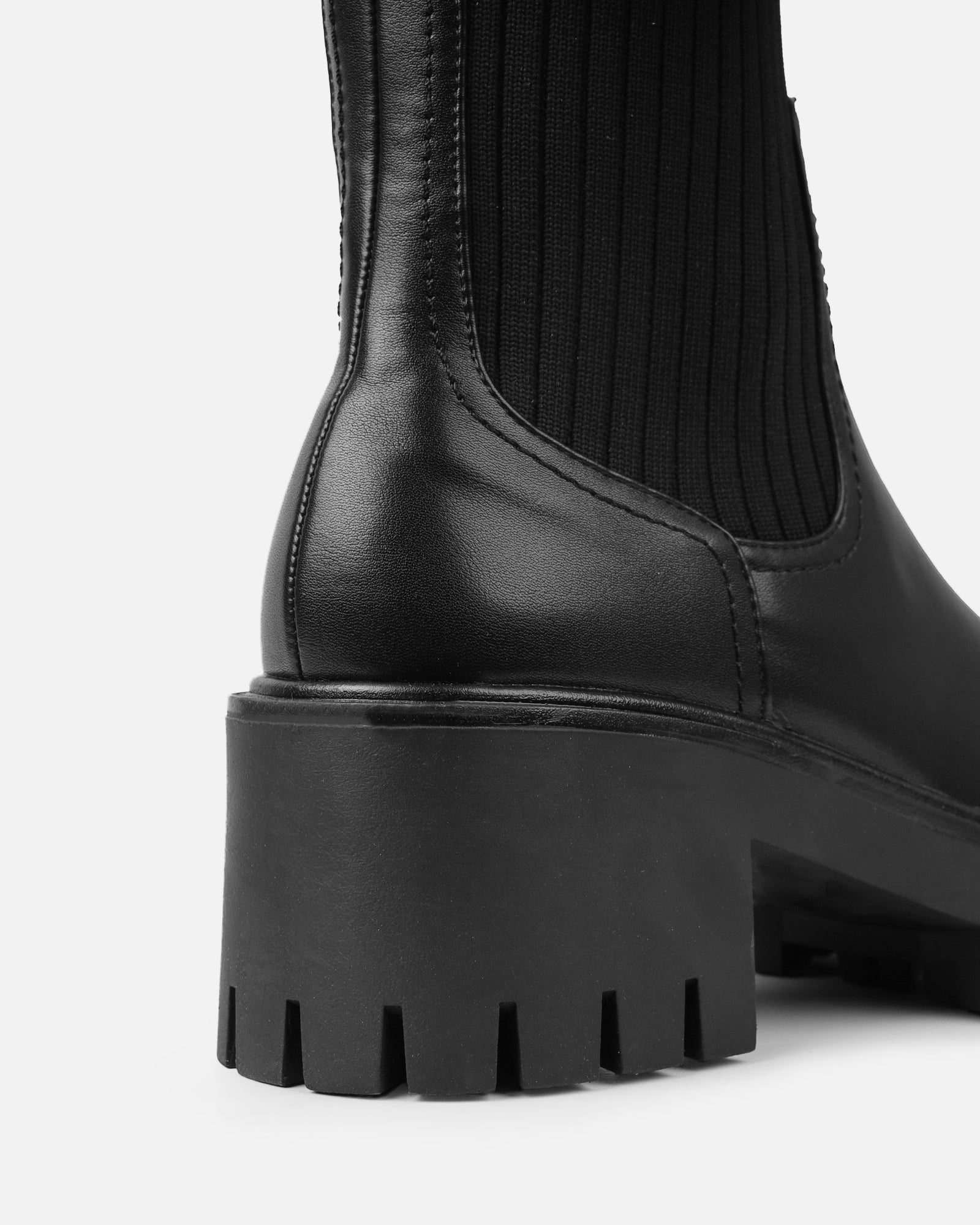 Albie Black Chunky Knitted Ankle Boots