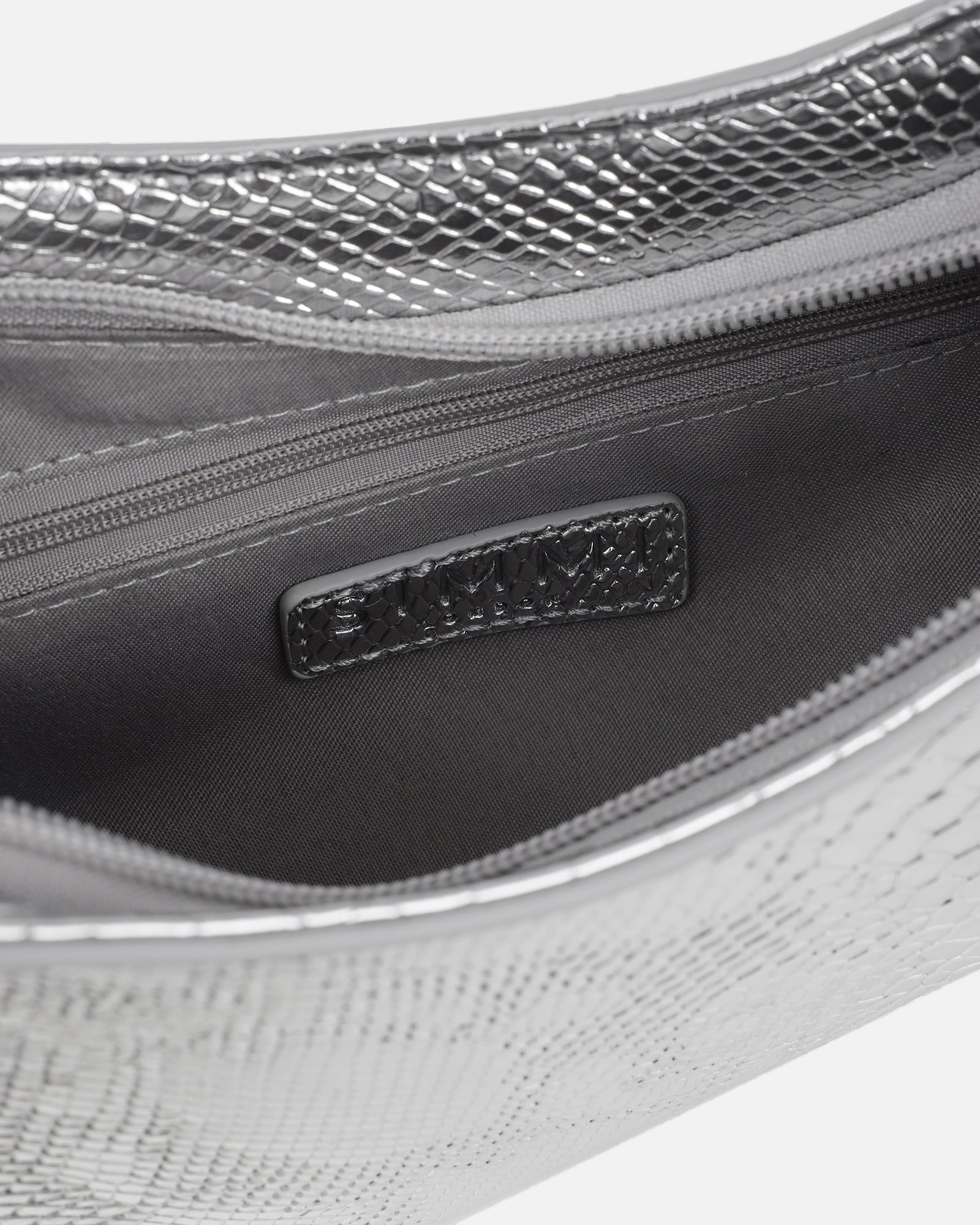 Cinzia Silver Snake Effect Shoulder Bag