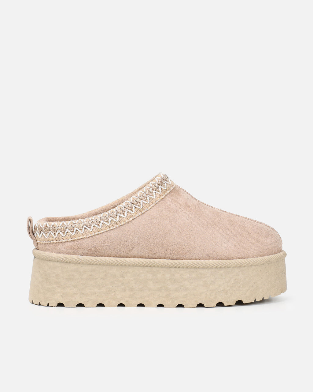 Coko Beige Faux Suede Flatform