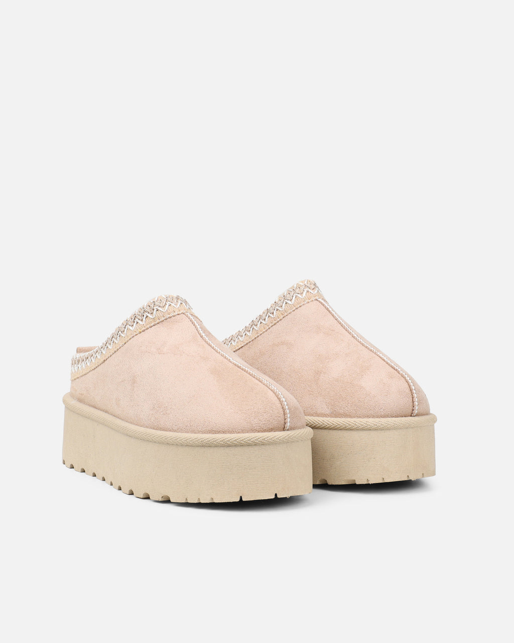 Coko Beige Faux Suede Flatform