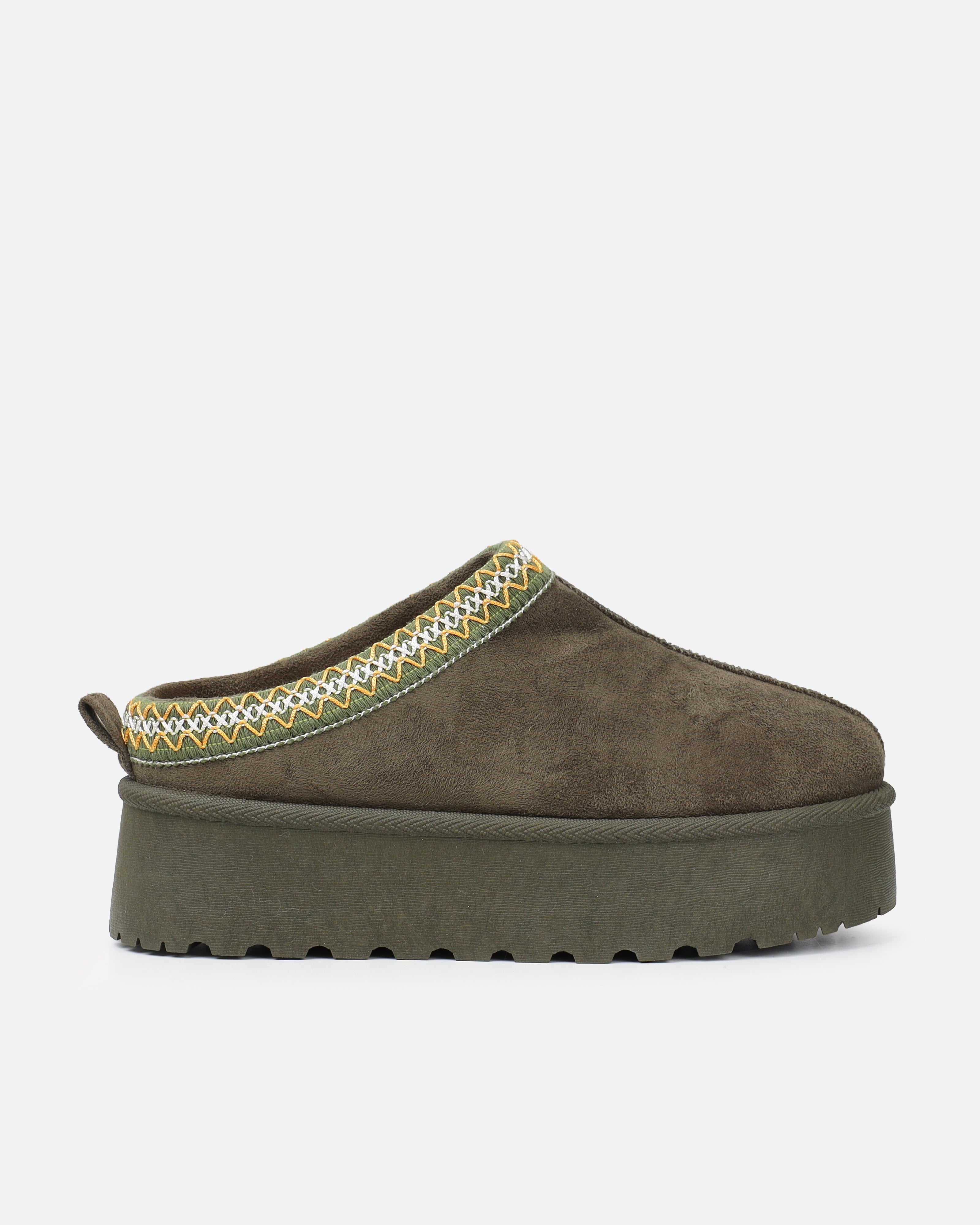 Coko Khaki Faux Suede Flatform