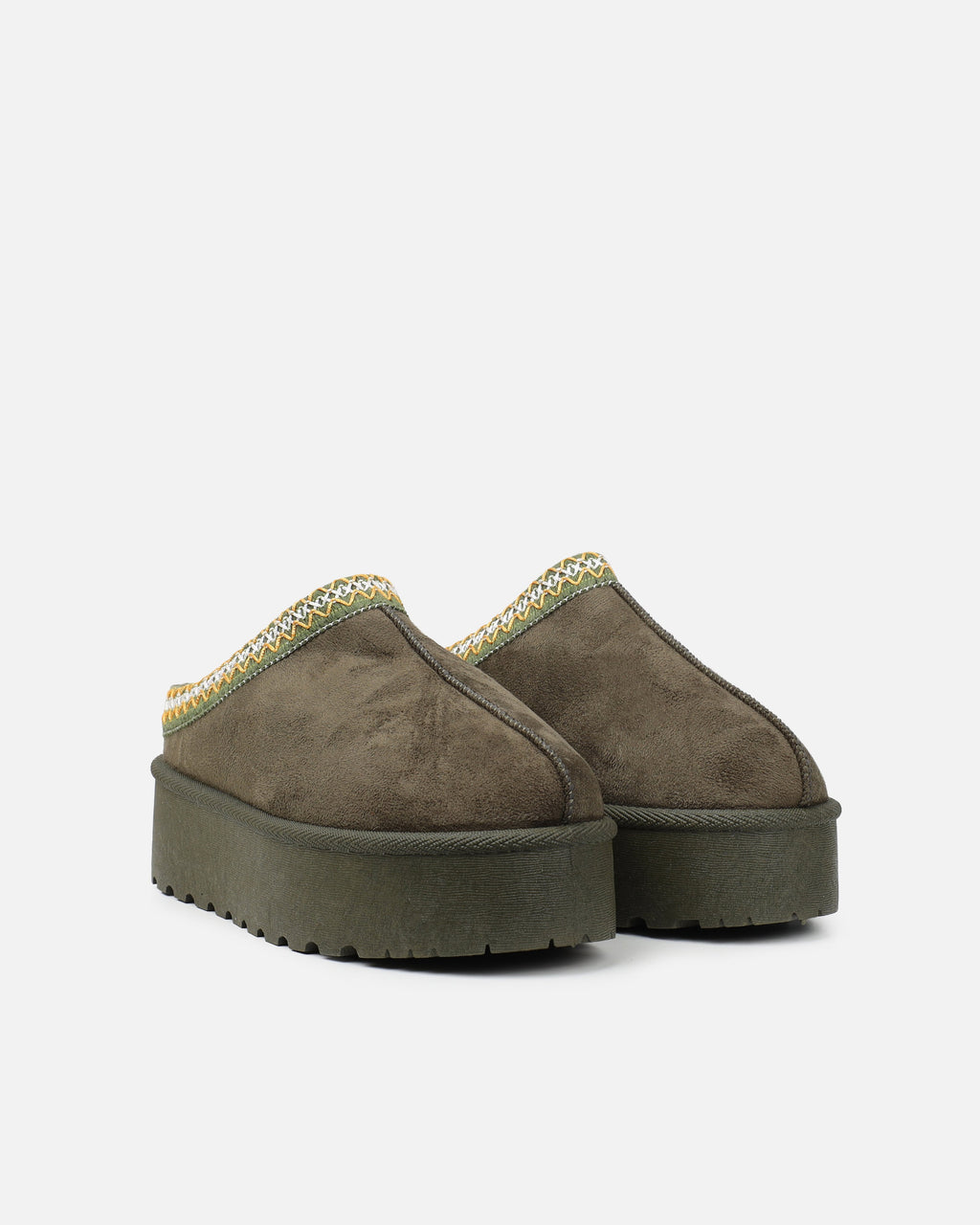 Coko Khaki Faux Suede Flatform