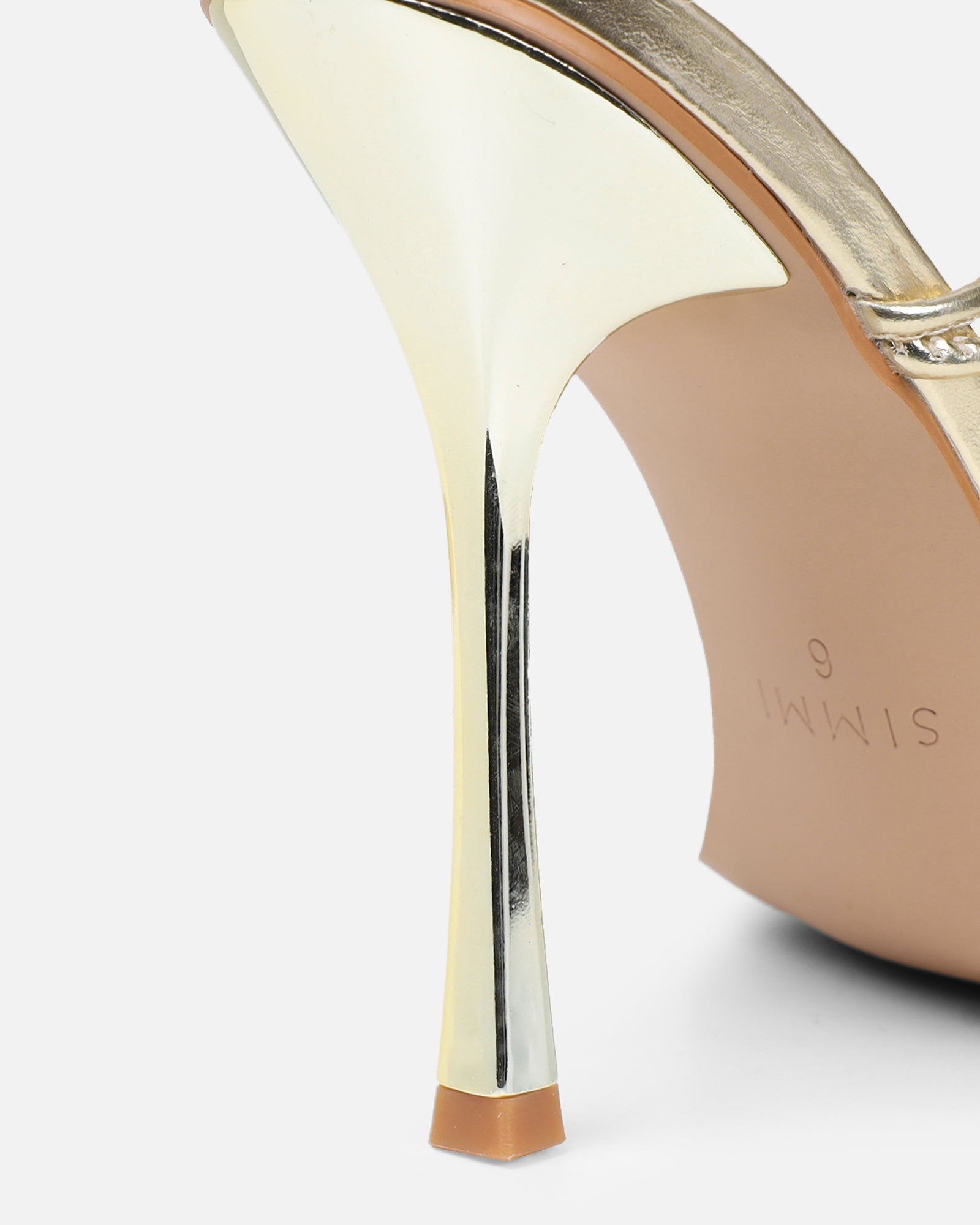 Cemile Gold Metallic Braided Heeled Sandals