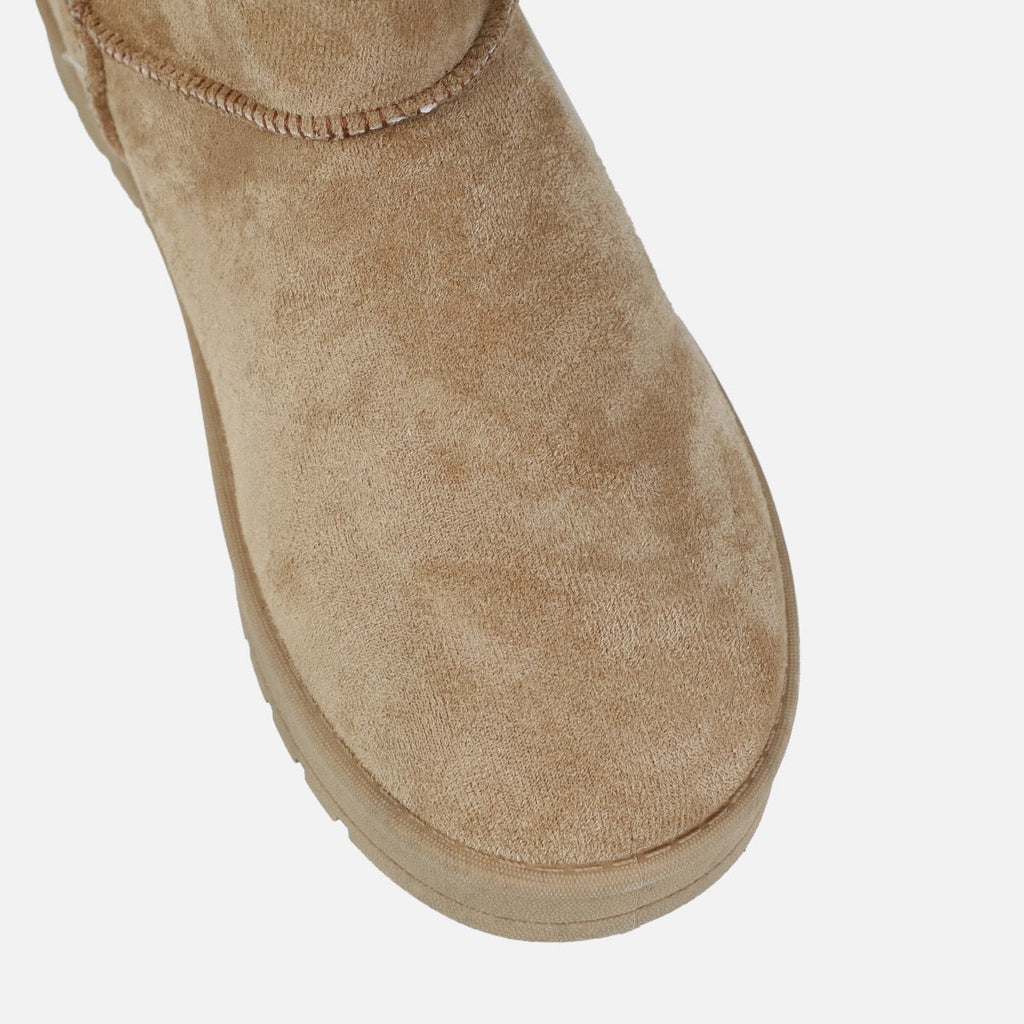 Cosy Mocha Faux Suede Mini Boots
