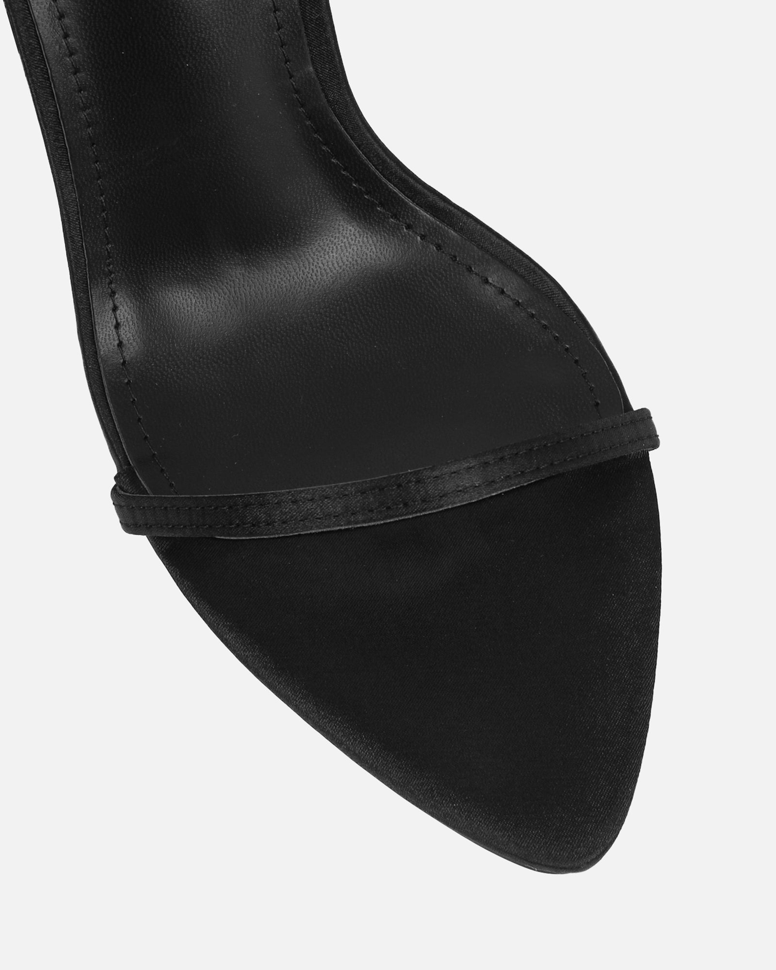 Abbah black satin diamante bow heeled sandals