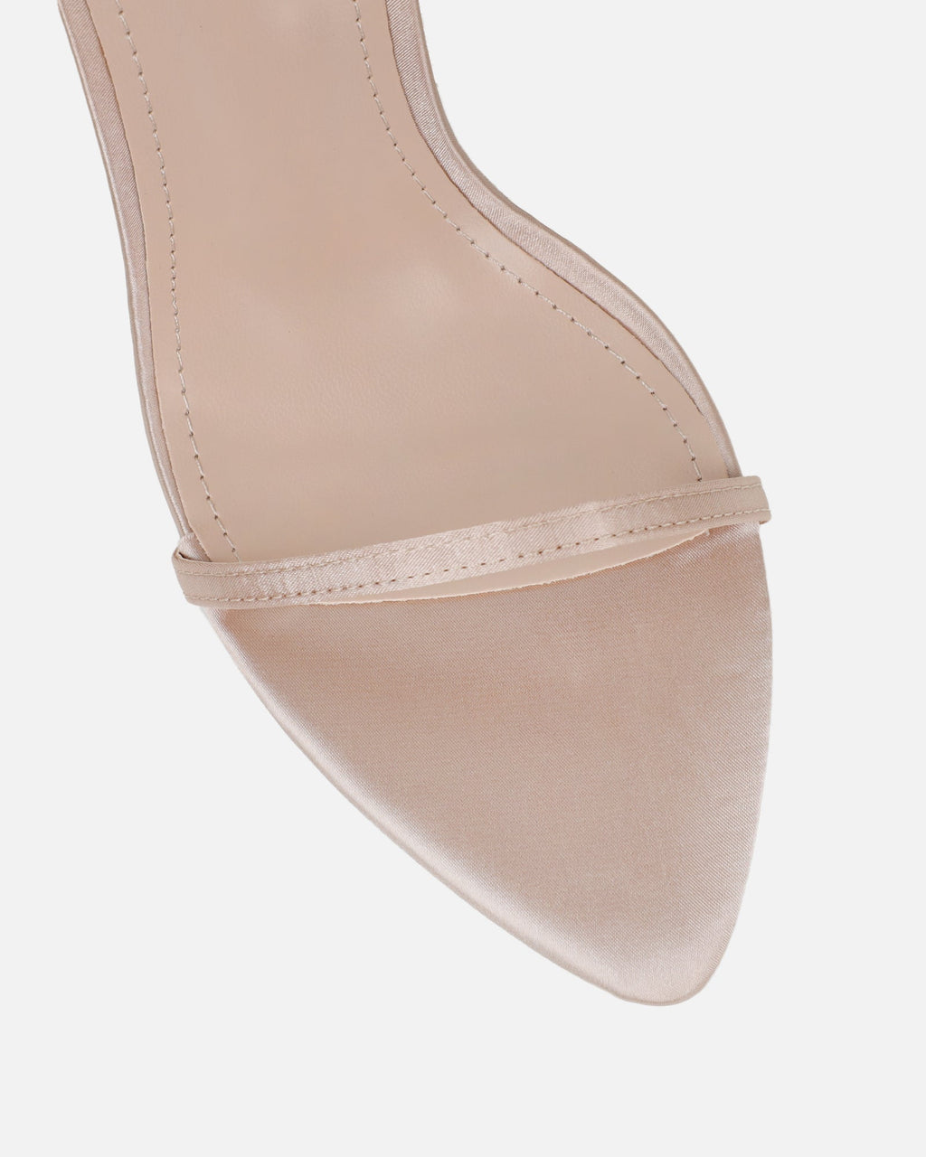 Abbah nude satin diamante bow heeled sandals