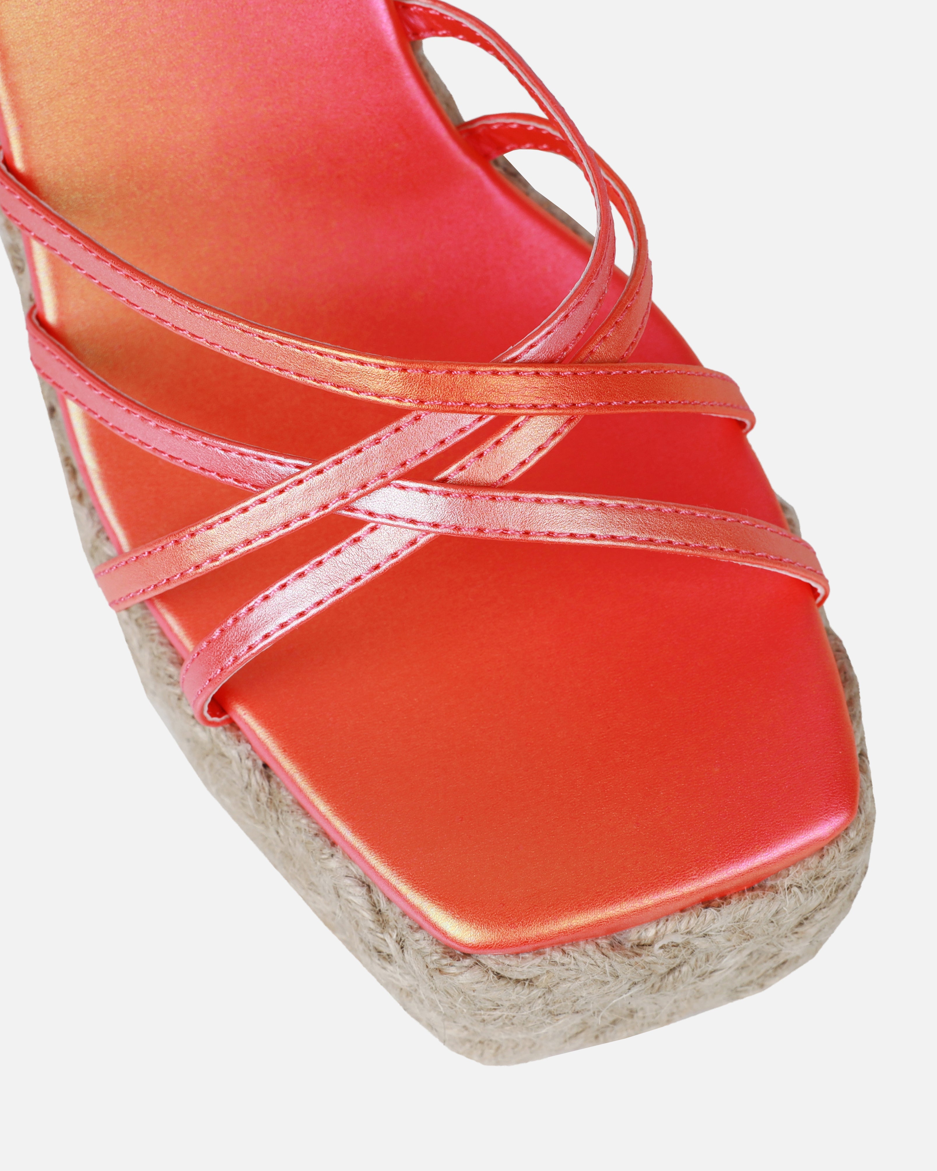 Akela Orange Ombre Wedge Espadrille Sandals
